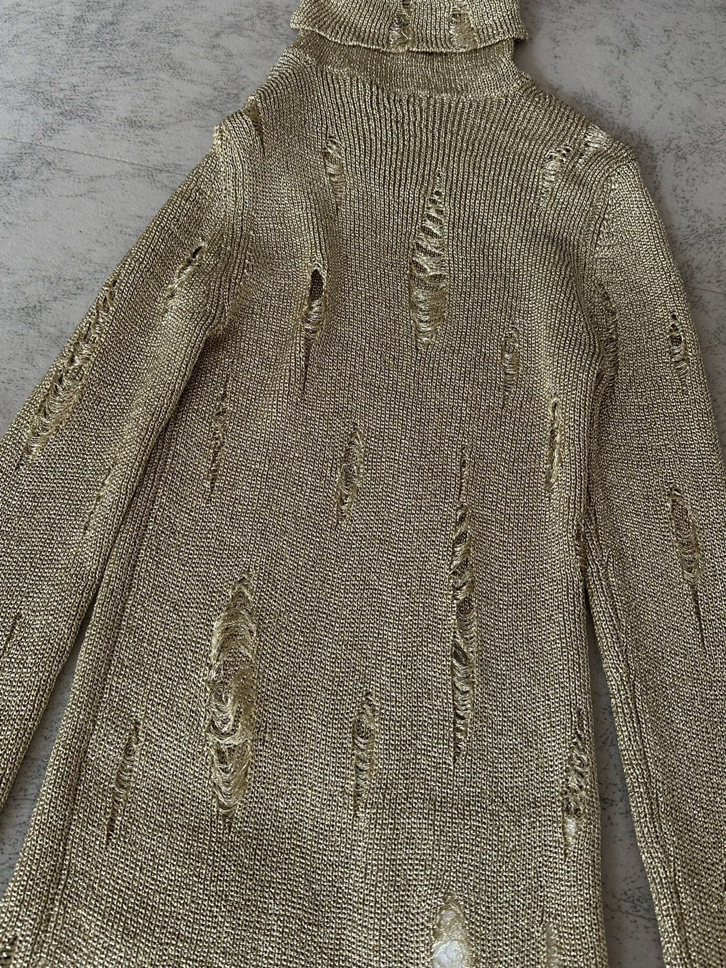 Junya Watanabe Junya Watanabe 2003 Distressed Gold Thread Top Size M / US 6-8 / IT 42-44 - 5 Thumbnail