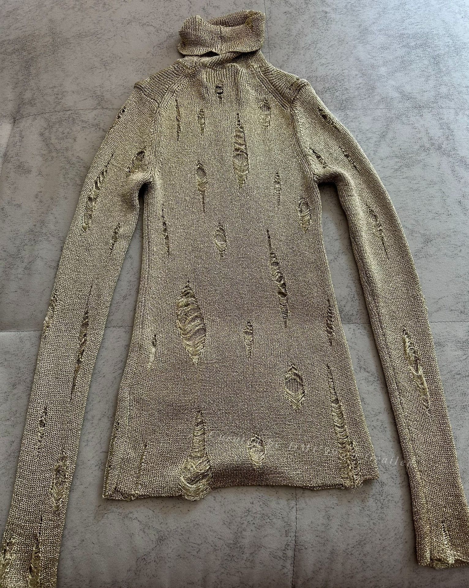 Junya Watanabe Junya Watanabe 2003 Distressed Gold Thread Top Size M / US 6-8 / IT 42-44 - 2 Thumbnail
