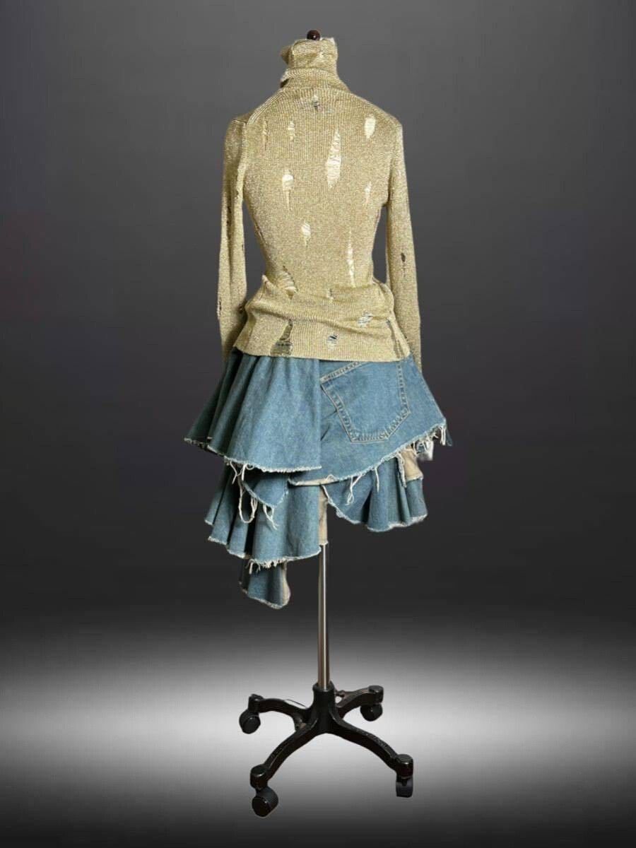 Junya Watanabe Junya Watanabe 2003 Distressed Gold Thread Top Size M / US 6-8 / IT 42-44 - 3 Thumbnail