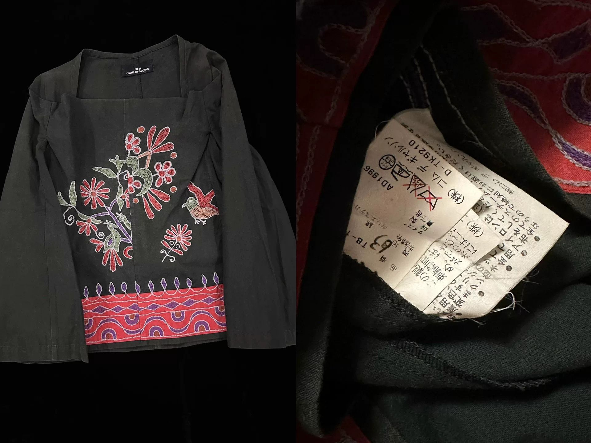 Rei Kawakubo Comme des Garçons Tricot 1996 Embroidered Top Size M / US 6-8 / IT 42-44 - 8 Thumbnail