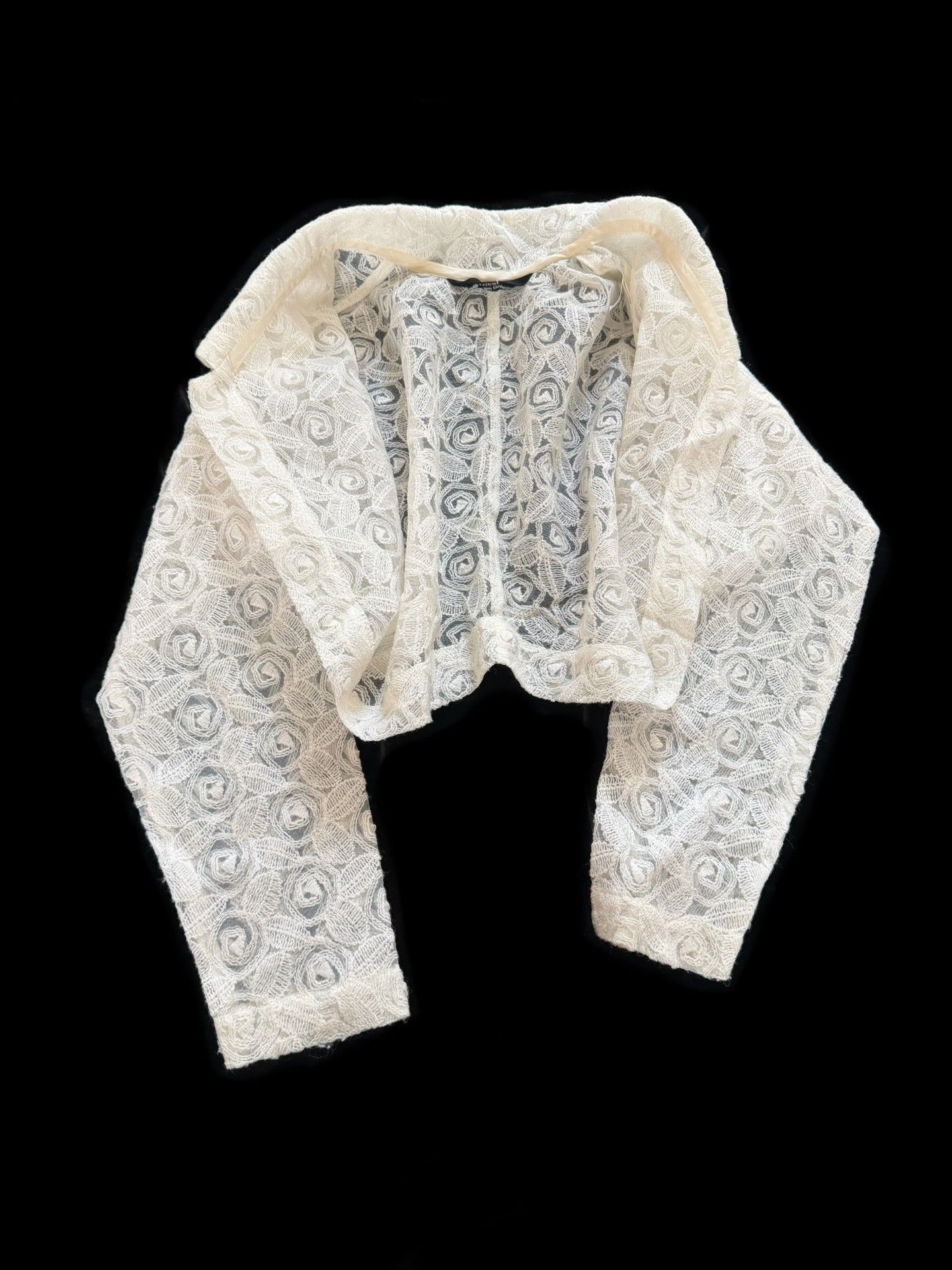 Rei Kawakubo Comme des Garçons 1990 Tricot Kite Sleeve Crochet Top Size M / US 6-8 / IT 42-44 - 6 Thumbnail