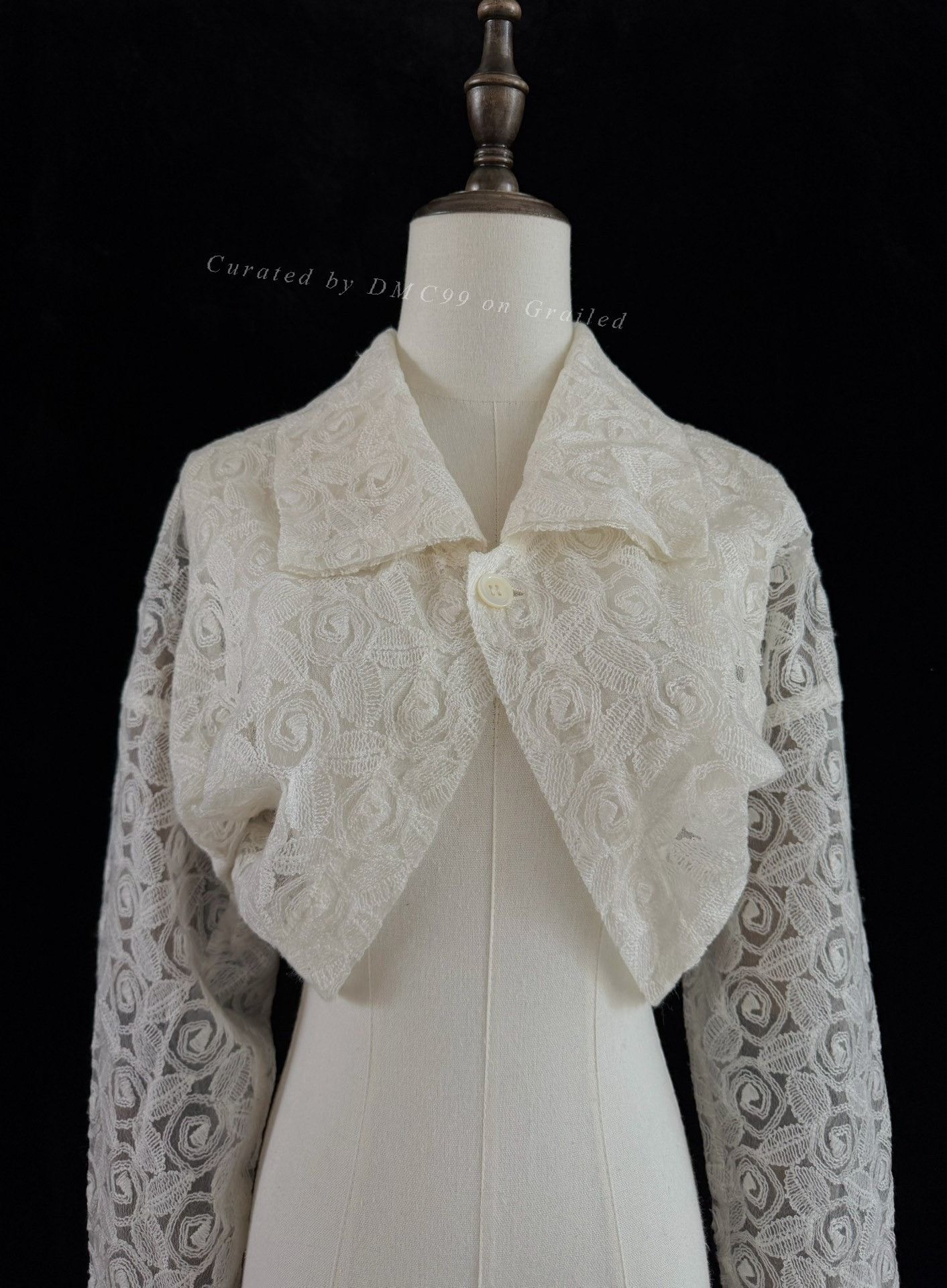 Rei Kawakubo Comme des Garçons 1990 Tricot Kite Sleeve Crochet Top Size M / US 6-8 / IT 42-44 - 8 Thumbnail