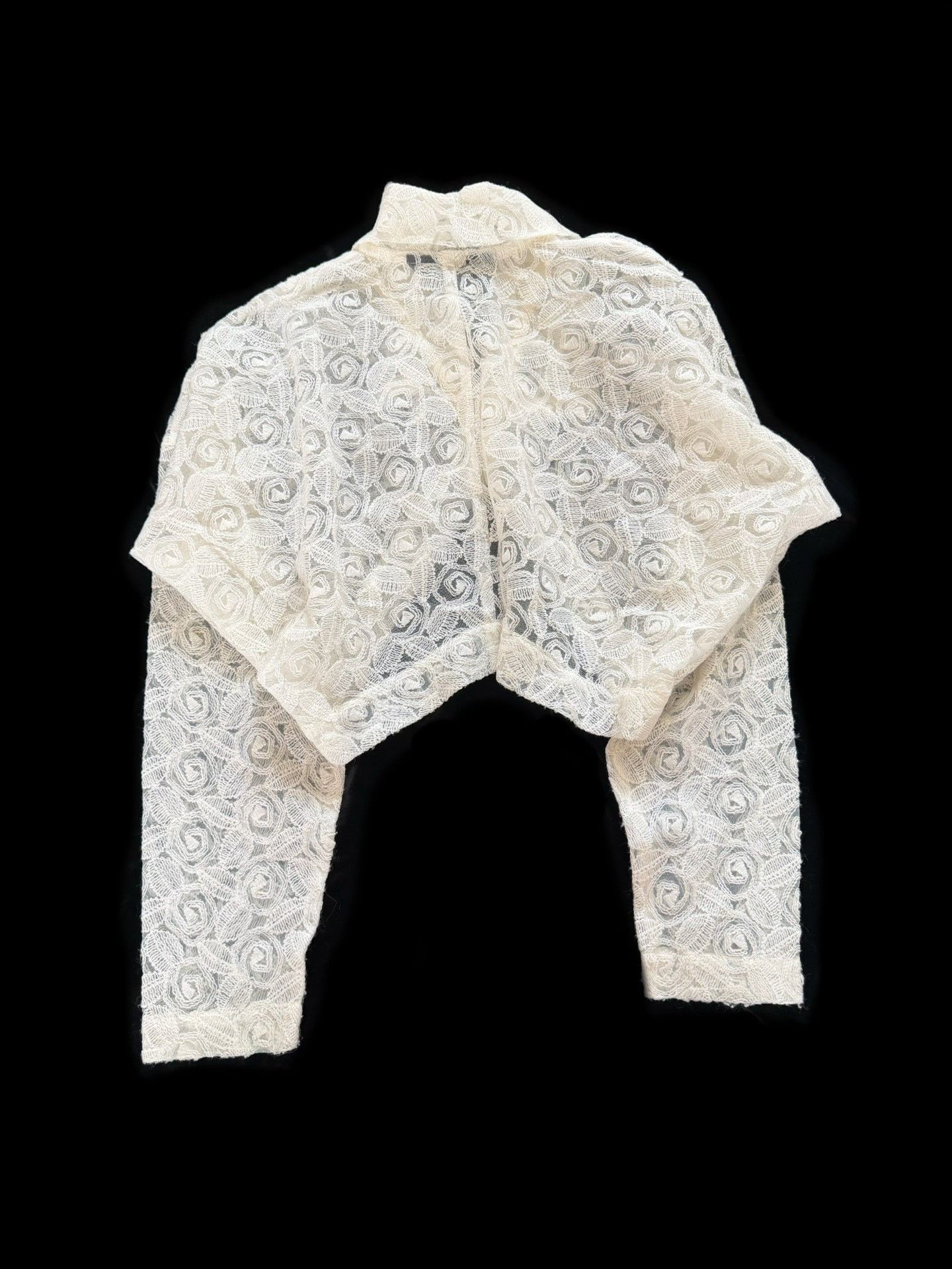 Rei Kawakubo Comme des Garçons 1990 Tricot Kite Sleeve Crochet Top Size M / US 6-8 / IT 42-44 - 2 Thumbnail