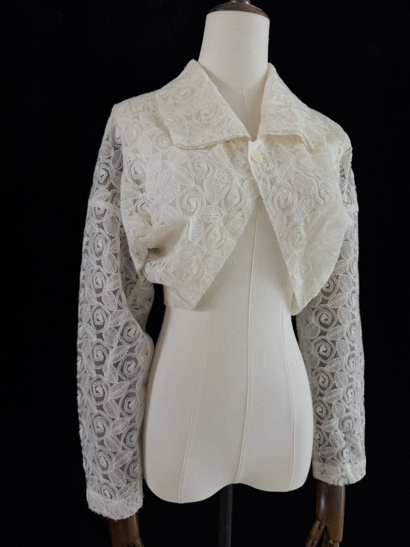 Rei Kawakubo Comme des Garçons 1990 Tricot Kite Sleeve Crochet Top Size M / US 6-8 / IT 42-44 - 4 Thumbnail