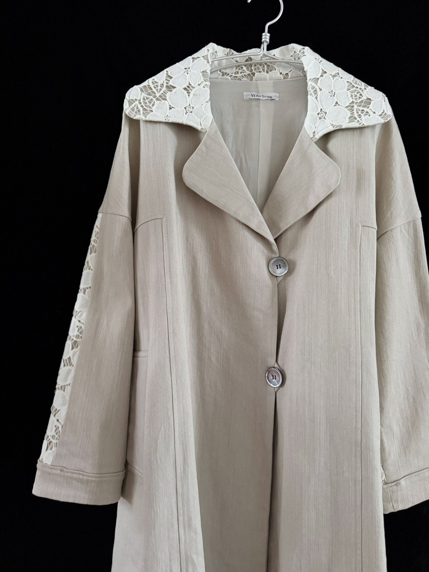 Yohji Yamamoto Y's for Living Vintage Lace Trench Coat Size M / US 6-8 / IT 42-44 - 2 Thumbnail