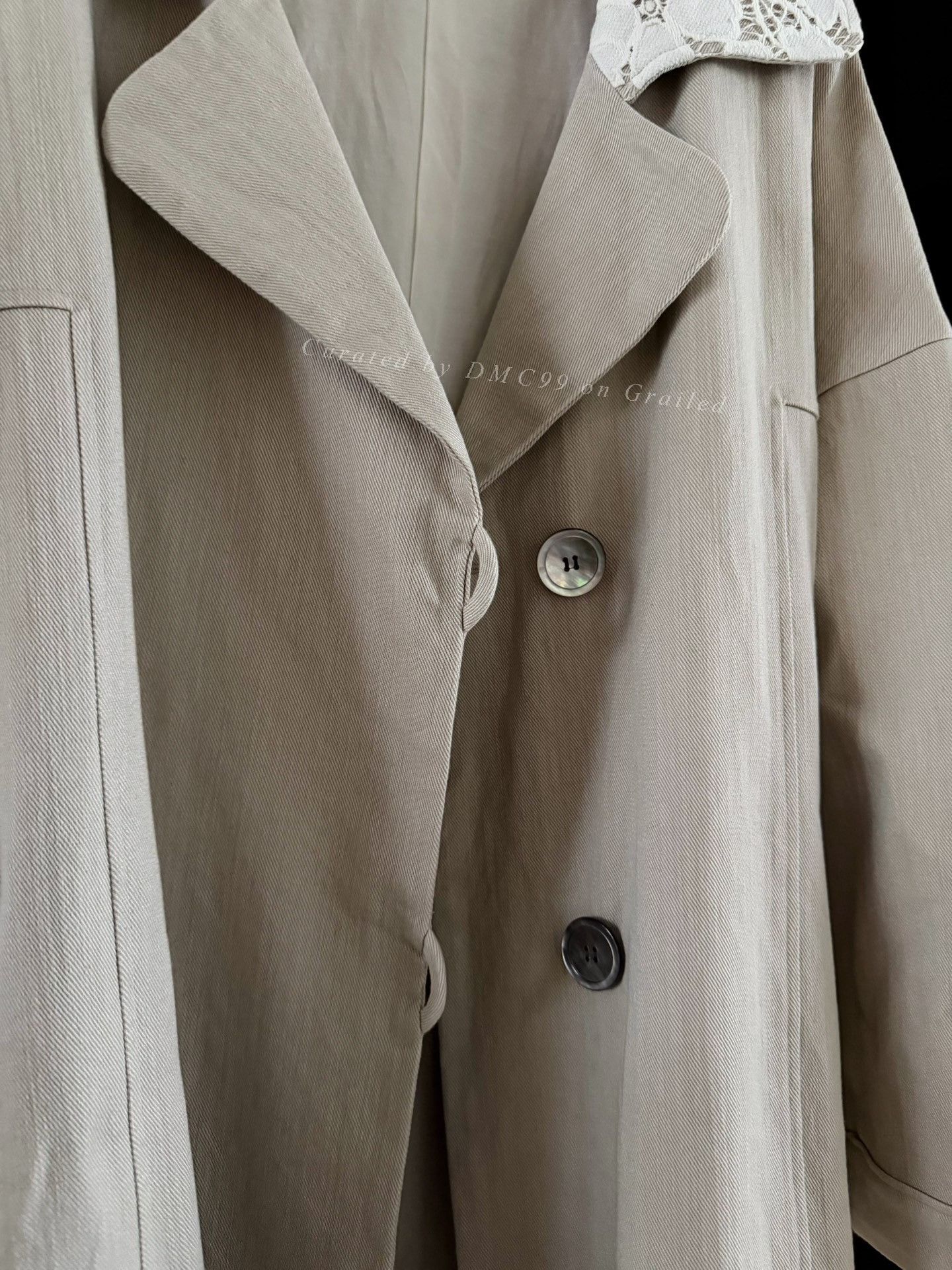 Yohji Yamamoto Y's for Living Vintage Lace Trench Coat Size M / US 6-8 / IT 42-44 - 7 Thumbnail