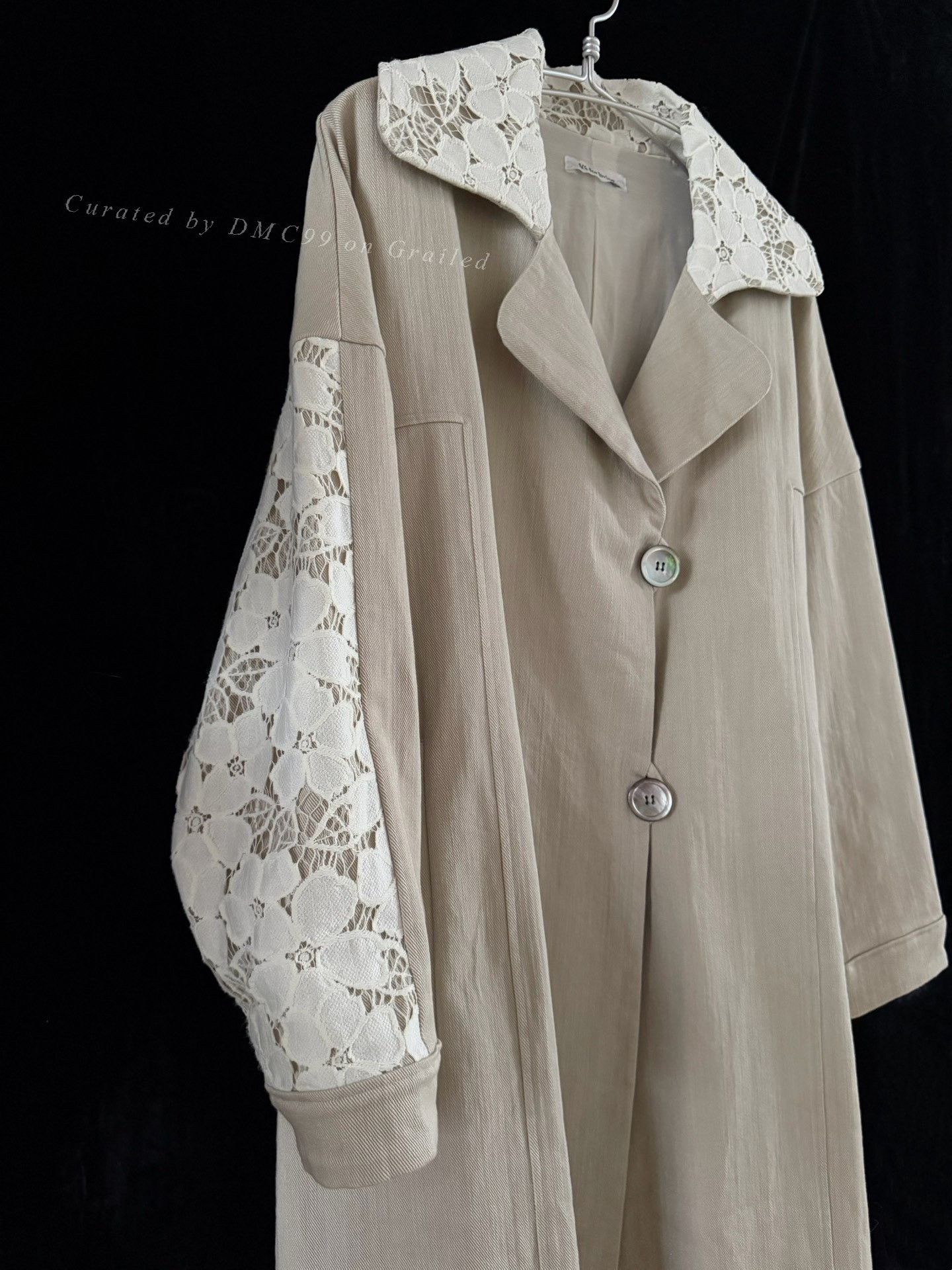 Yohji Yamamoto Y's for Living Vintage Lace Trench Coat Size M / US 6-8 / IT 42-44 - 8 Thumbnail