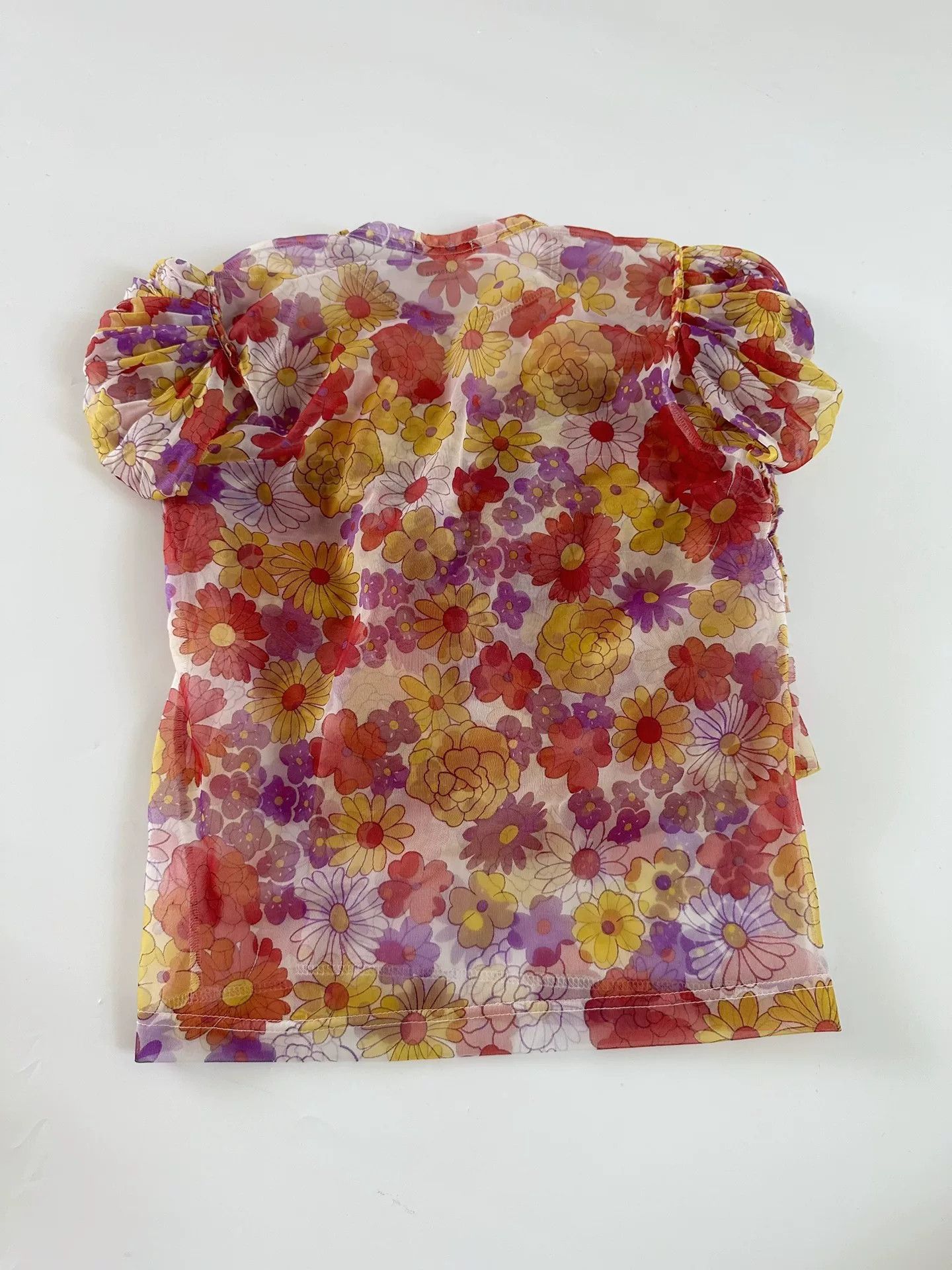 Rei Kawakubo Comme des Garçons 2001 Sheer Floral Pleated Top Size M / US 6-8 / IT 42-44 - 6 Thumbnail