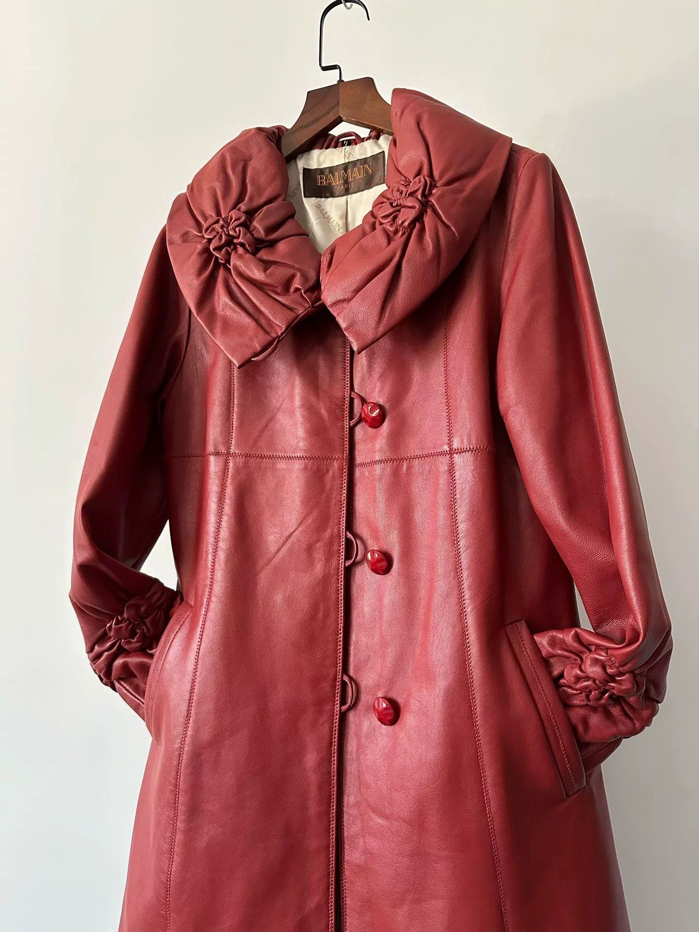 Balmain Balmain Vintage Lambskin Mid-Length Coat Size M / US 6-8 / IT 42-44 - 2 Thumbnail