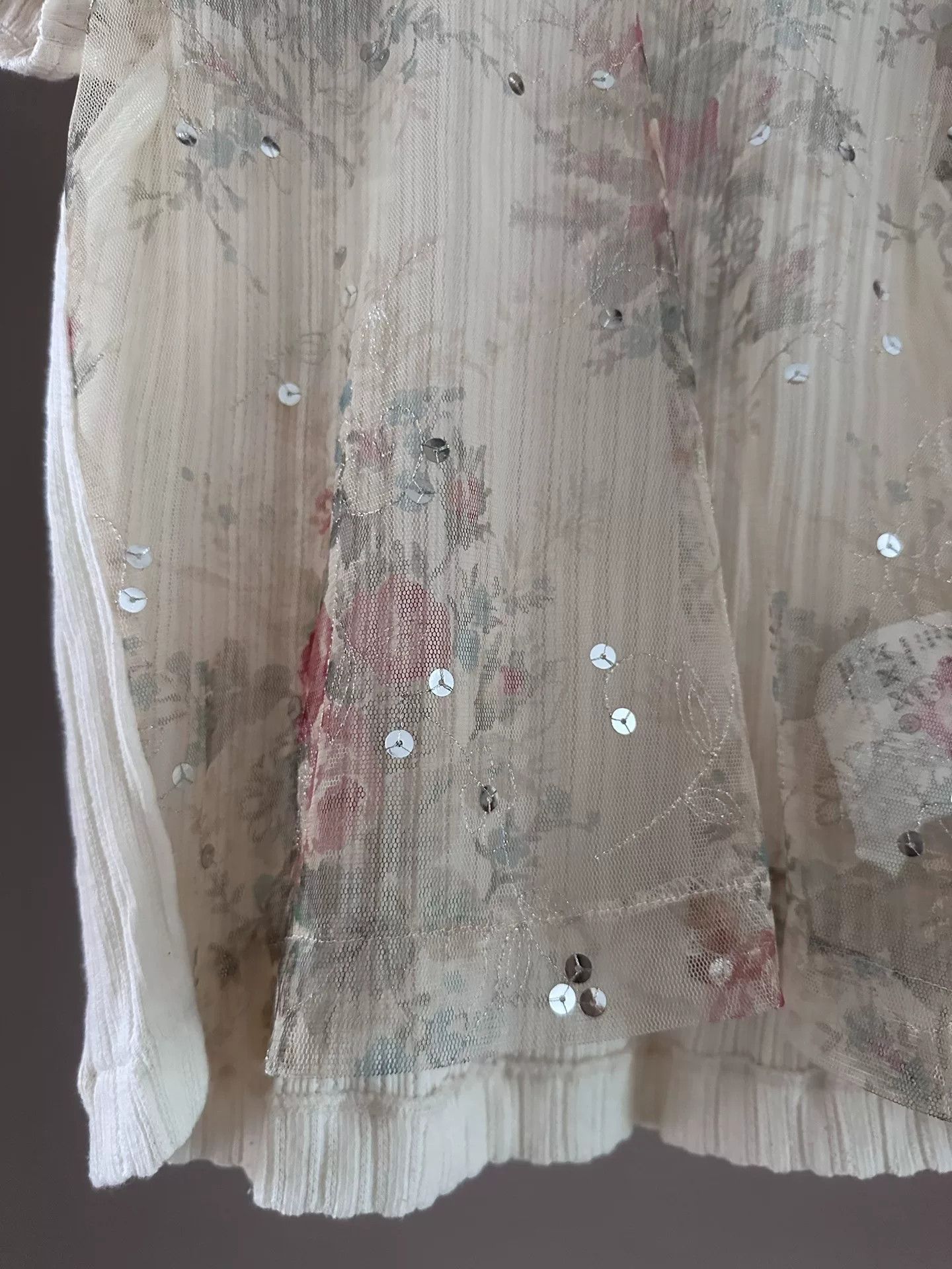 Comme des Garcons Comme des Garçons Tricot Sequin Floral Top Size M / US 6-8 / IT 42-44 - 2 Thumbnail