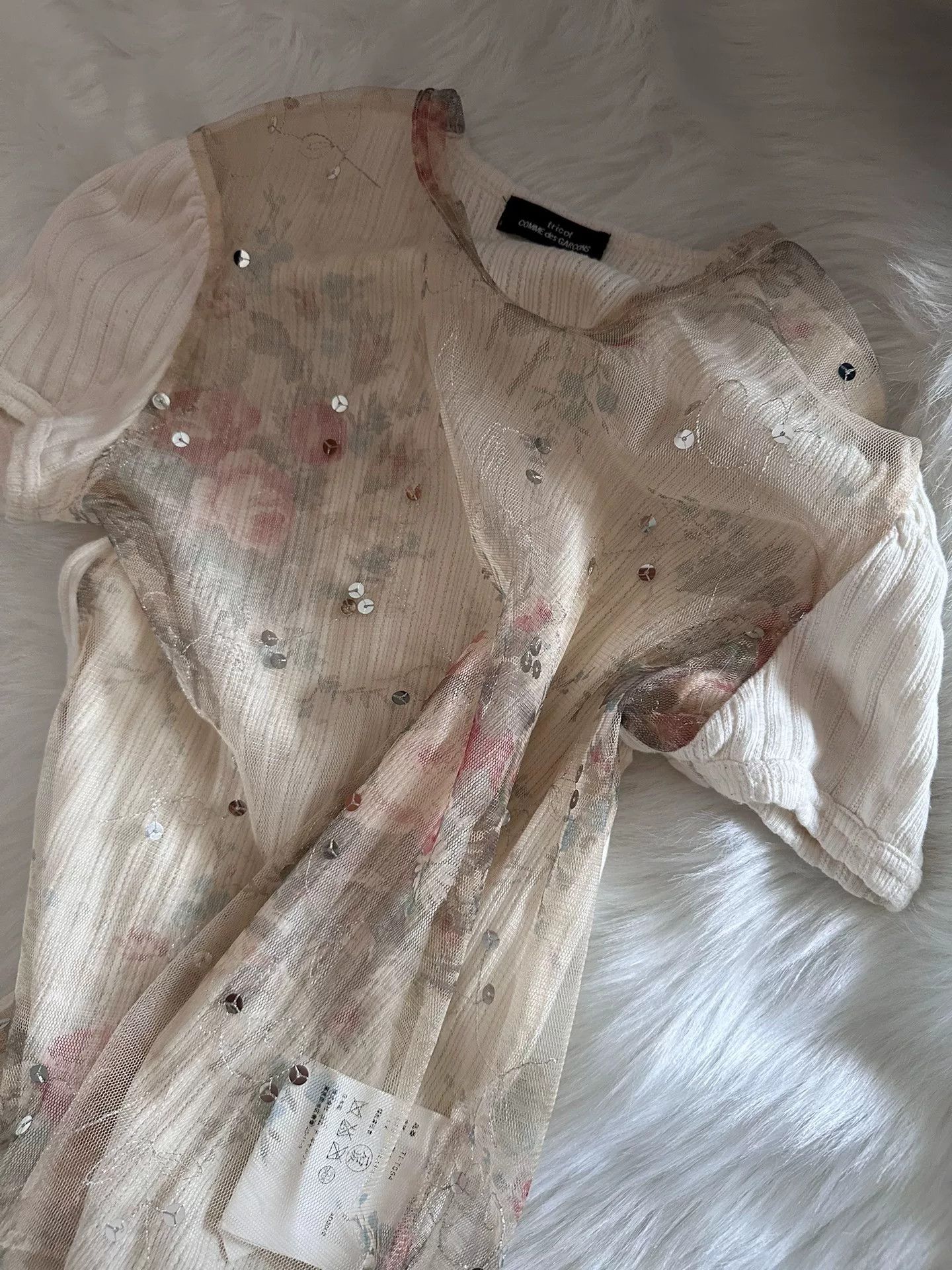 Comme des Garcons Comme des Garçons Tricot Sequin Floral Top Size M / US 6-8 / IT 42-44 - 7 Thumbnail
