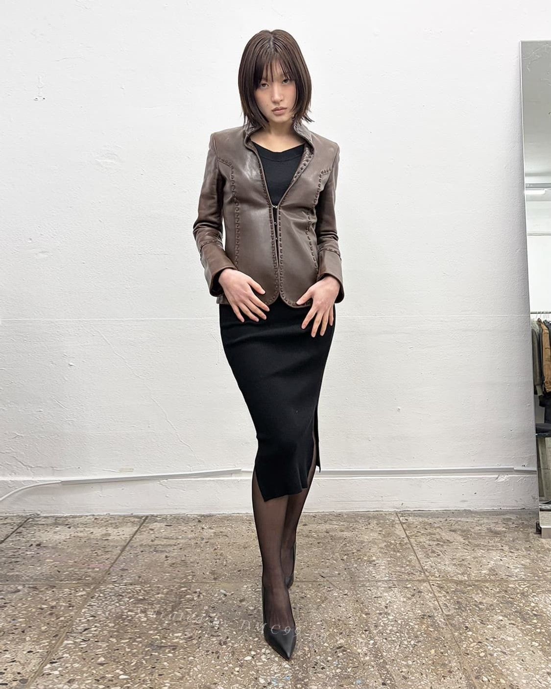 STRENESSE Strenesse Maillard Stitch Leather Jacket Size M / US 6-8 / IT 42-44 - 3 Thumbnail