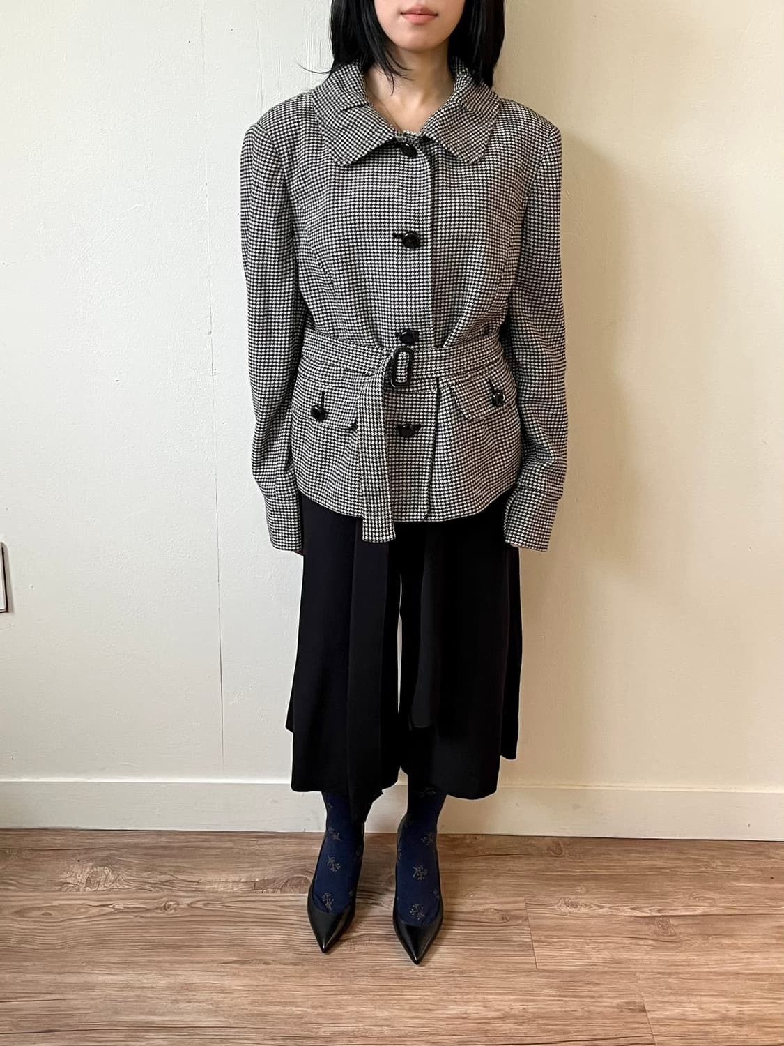 Max Mara Max Mara Wool Houndstooth Coat Size M / US 6-8 / IT 42-44 - 2 Thumbnail