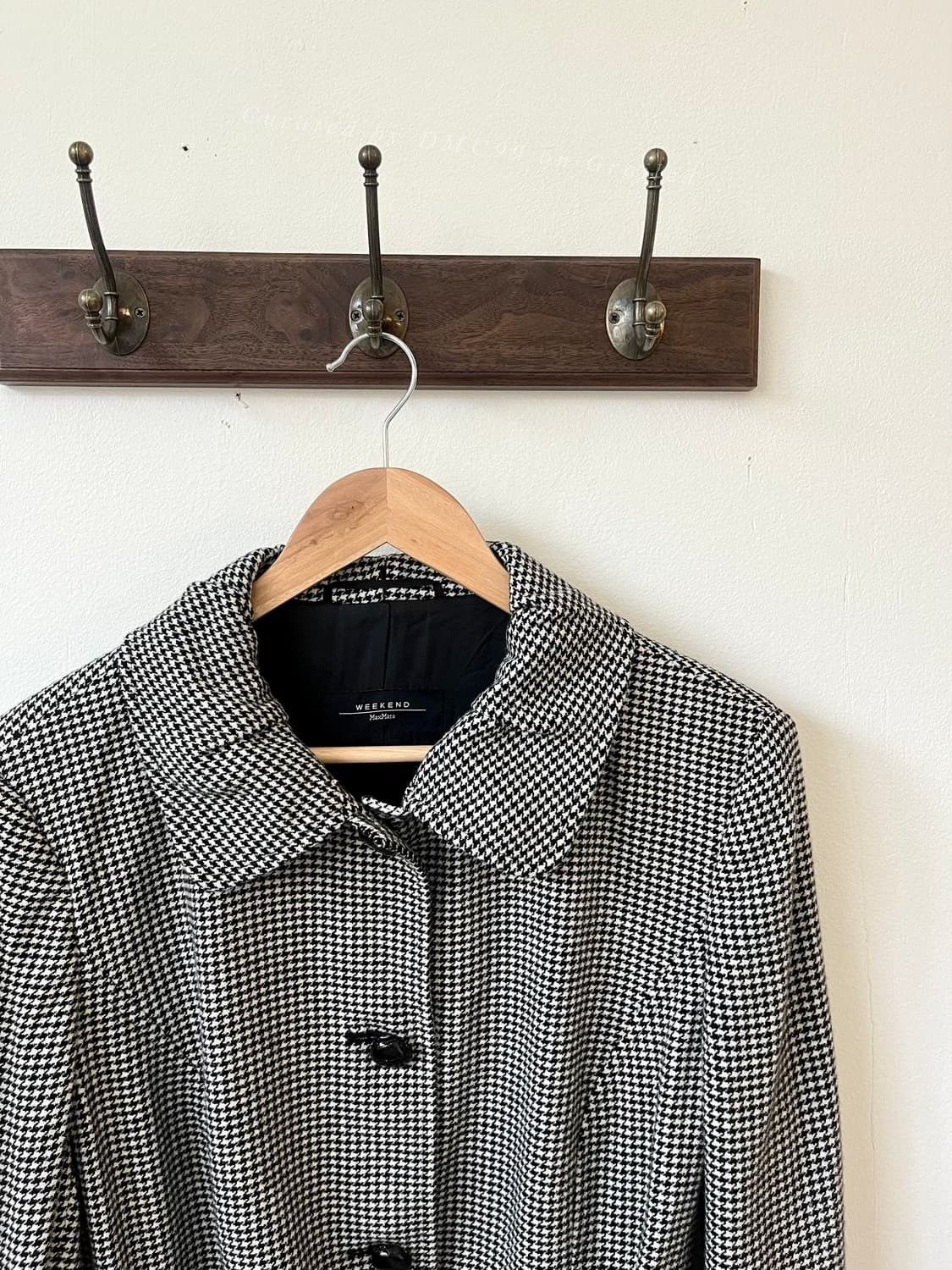 Max Mara Max Mara Wool Houndstooth Coat Size M / US 6-8 / IT 42-44 - 3 Thumbnail