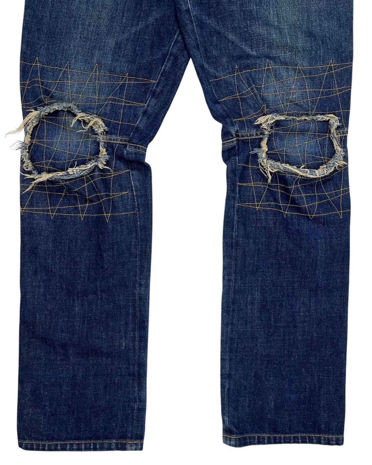 Vintage 1990s Vintage Christopher Nemeth Yellow Stitch Denim Pants Size US 30 / EU 46 - 5 Thumbnail