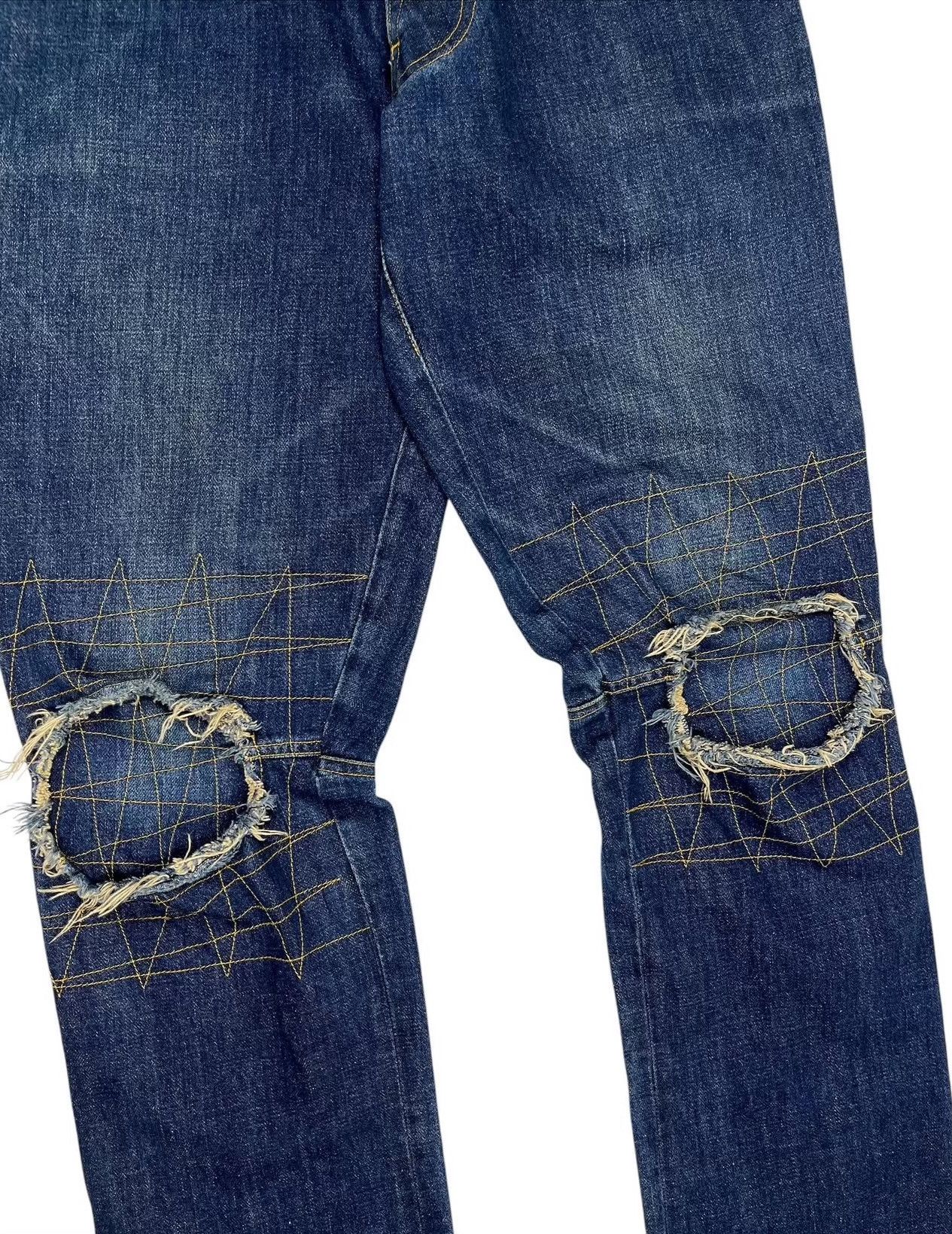 Vintage 1990s Vintage Christopher Nemeth Yellow Stitch Denim Pants Size US 30 / EU 46 - 4 Thumbnail
