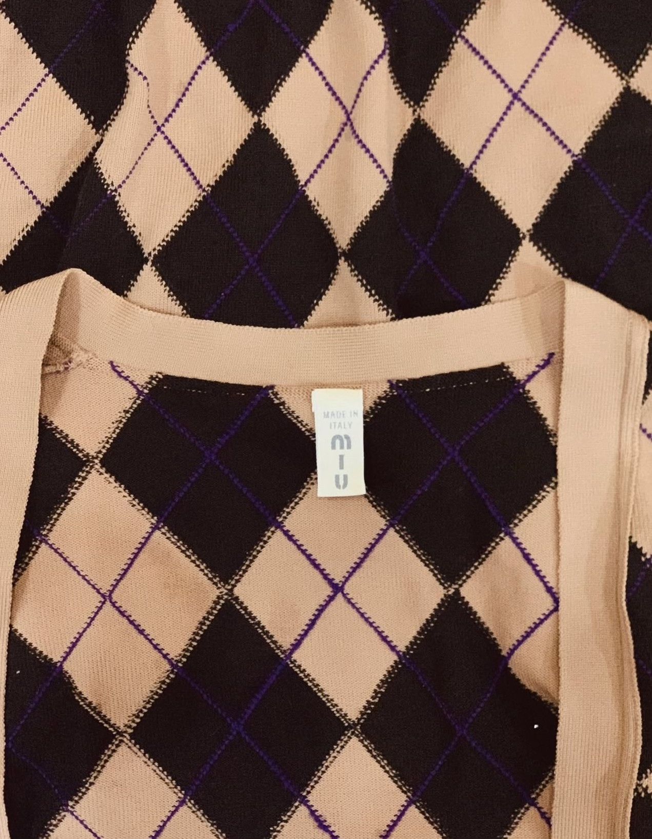 Miu Miu 1990s Miu Miu Argyle Cardigan Size M / US 6-8 / IT 42-44 - 4 Thumbnail