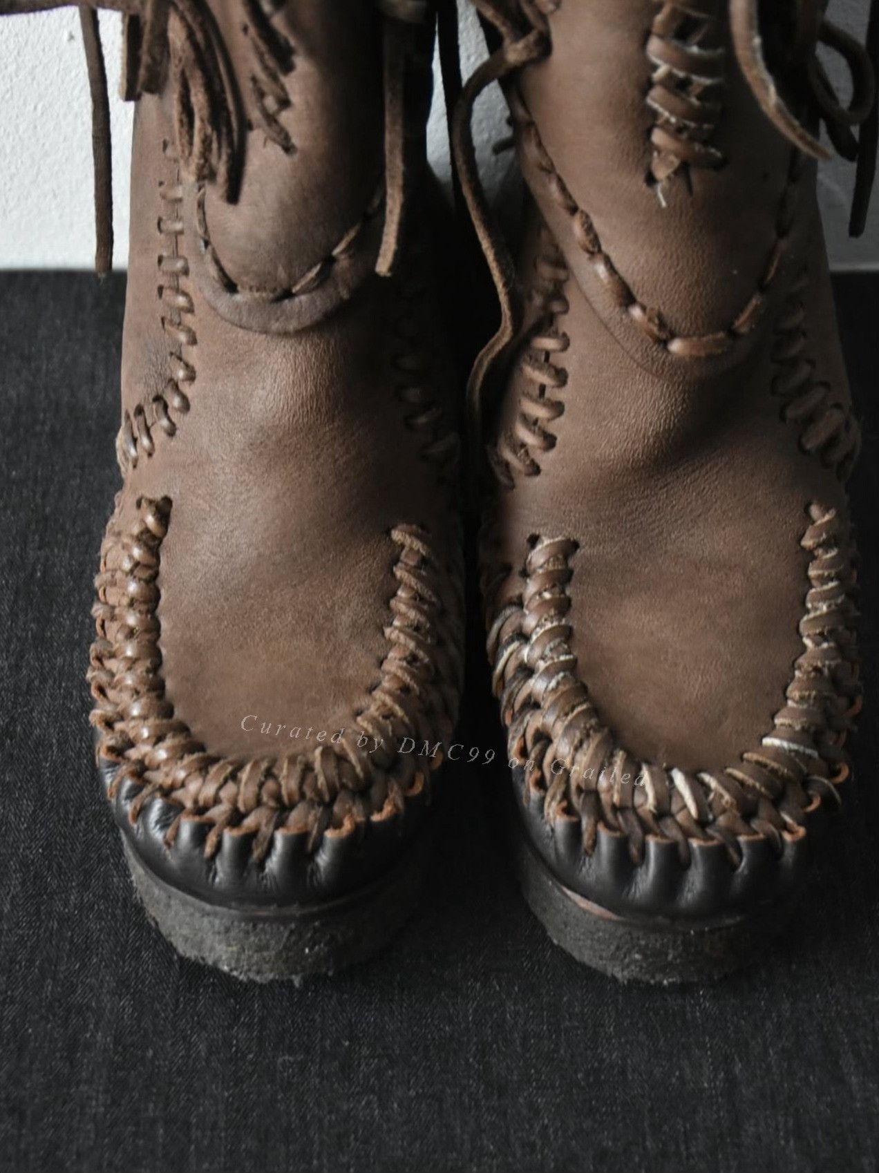Vintage Vintage Cabane de Zucca Whipstitch Leather Boots Size US 8 / EU 41 - 3 Thumbnail