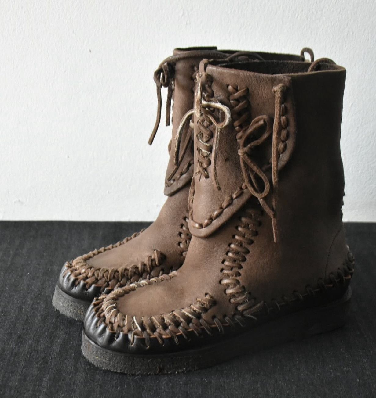 Vintage Vintage Cabane de Zucca Whipstitch Leather Boots Size US 8 / EU 41 - 4 Thumbnail