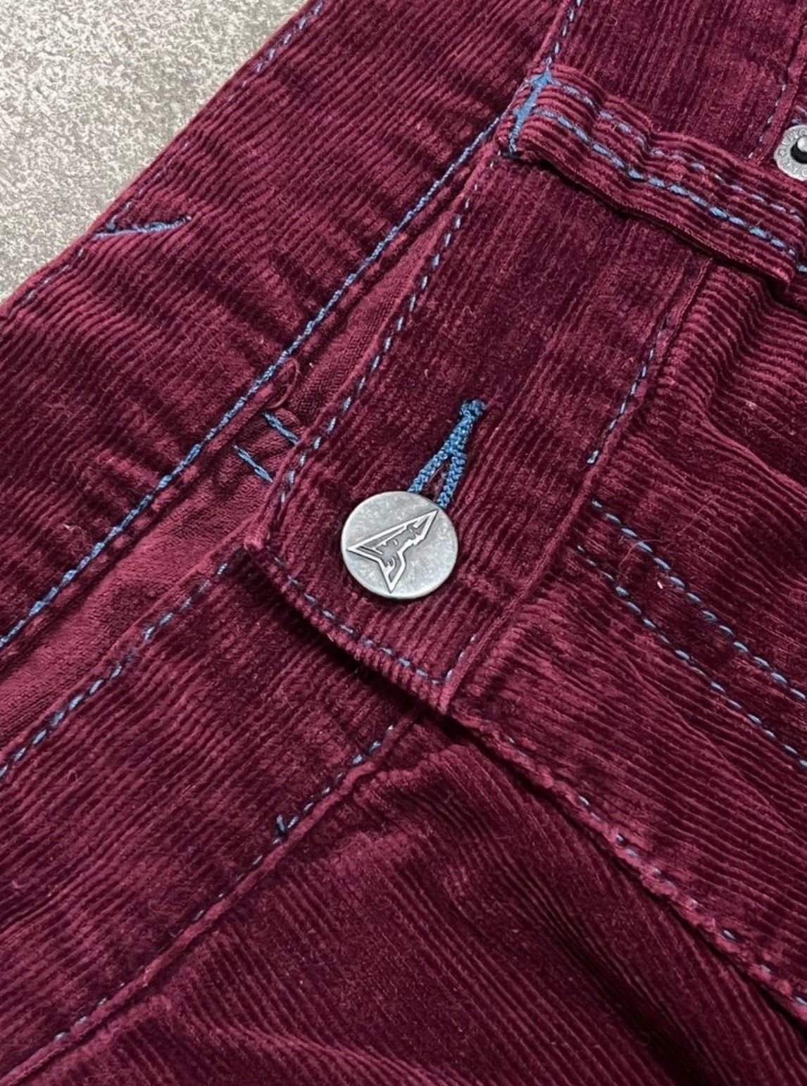 Vintage 1990s 20471120 x Hyoma Blue Line Corduroy Pants Size US 30 / EU 46 - 7 Thumbnail
