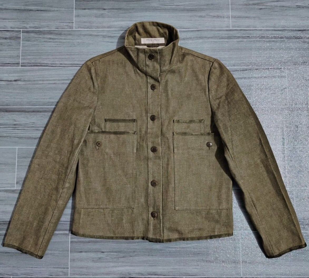 Miu Miu 1990s Miumiu Brown Utility Jacket Size M / US 6-8 / IT 42-44 - 2 Thumbnail