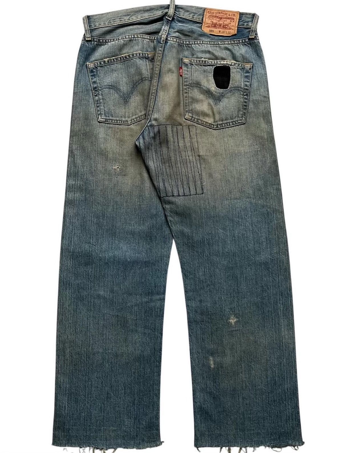 Levi's Vintage Levi's 501 Distressed Patchwork Blue Denim Size US 30 / EU 46 - 5 Thumbnail