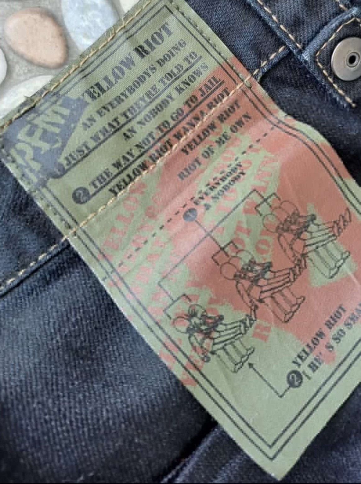 Vintage Vintage PPFM Yellow Riot Denim Pants Size US 30 / EU 46 - 5 Thumbnail