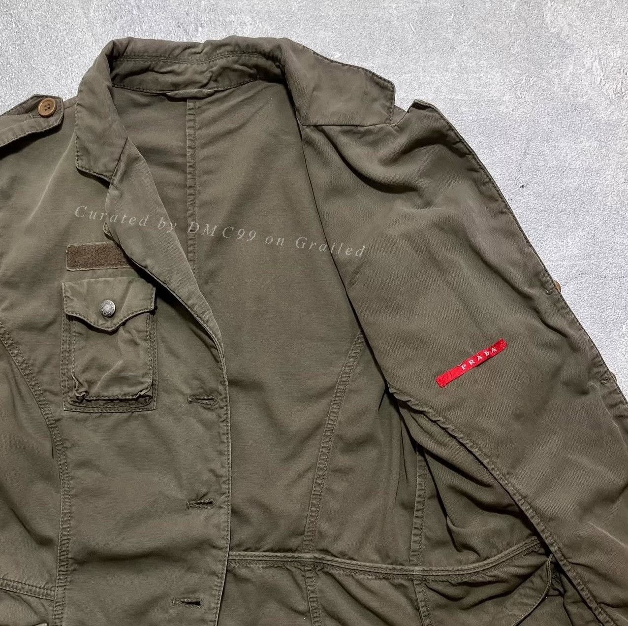 Vintage Vintage Prada 2000s Military Blazer Jacket Size M / US 6-8 / IT 42-44 - 2 Thumbnail