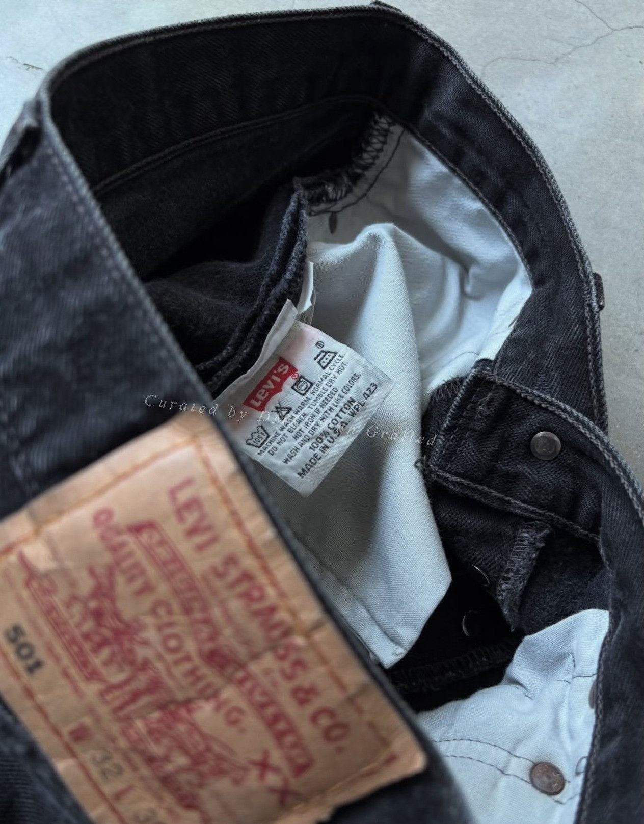Vintage Vintage 1990s Levi's 501 Black Denim Size US 30 / EU 46 - 3 Thumbnail