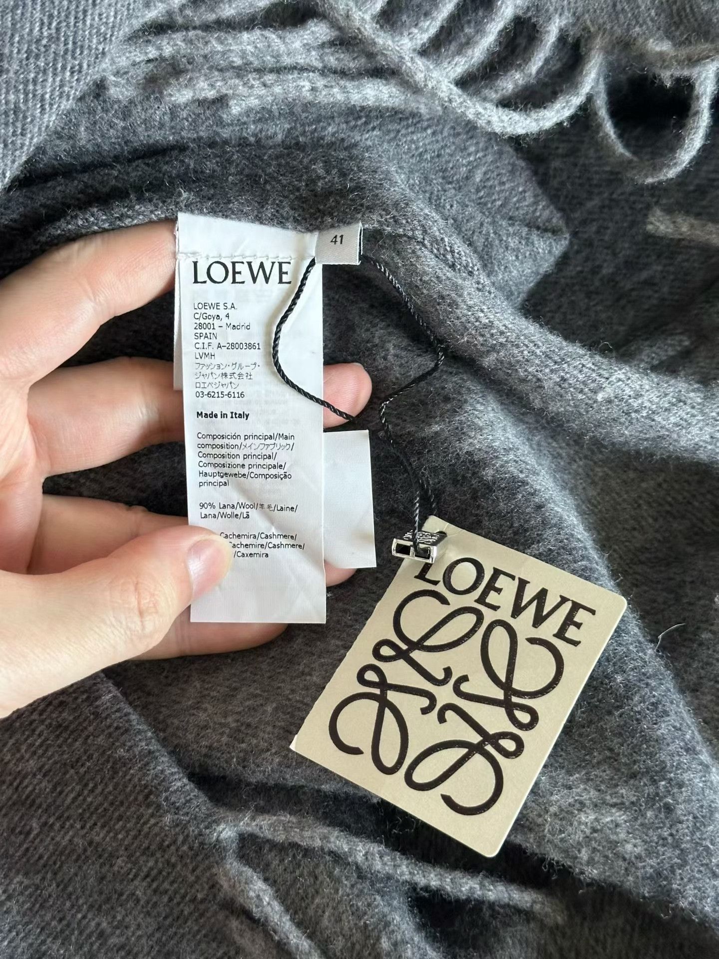 Loewe Loewe Dark Gray Logo Leather Patch Shirt Jacket Size US M / EU 48-50 / 2 - 4 Thumbnail
