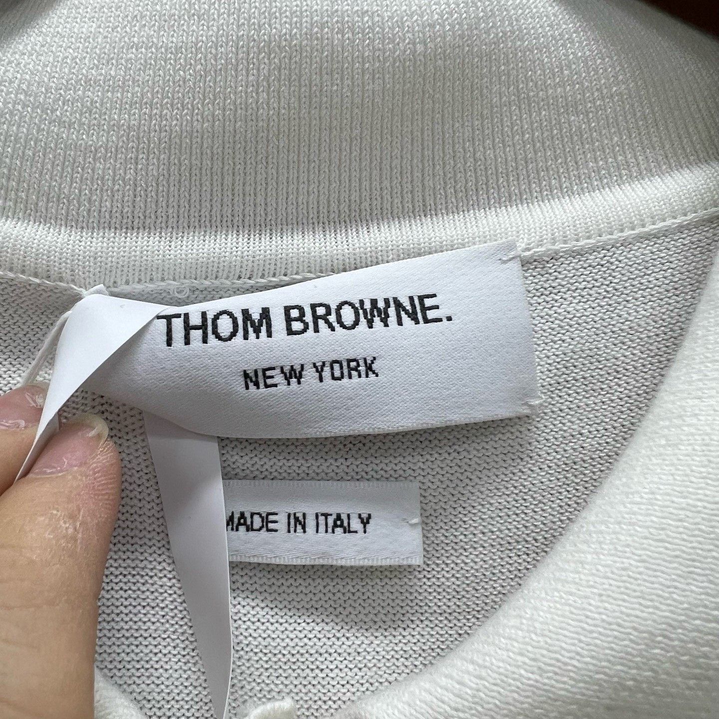 Thom Browne Thom Browne White Polo Collar Knit Top Size US M / EU 48-50 / 2 - 3 Thumbnail