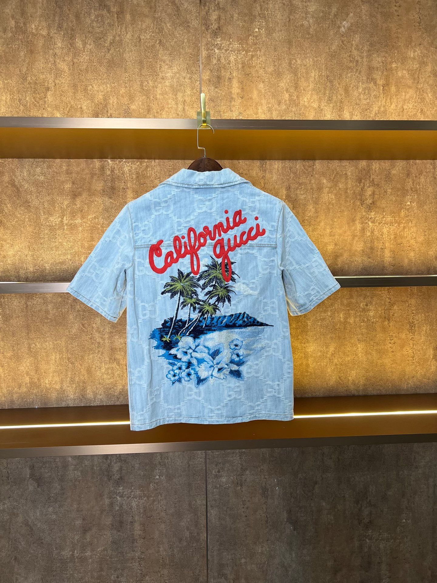 Gucci Gucci Light Blue All-Over Print Denim Shirt Size US M / EU 48-50 / 2 - 2 Thumbnail