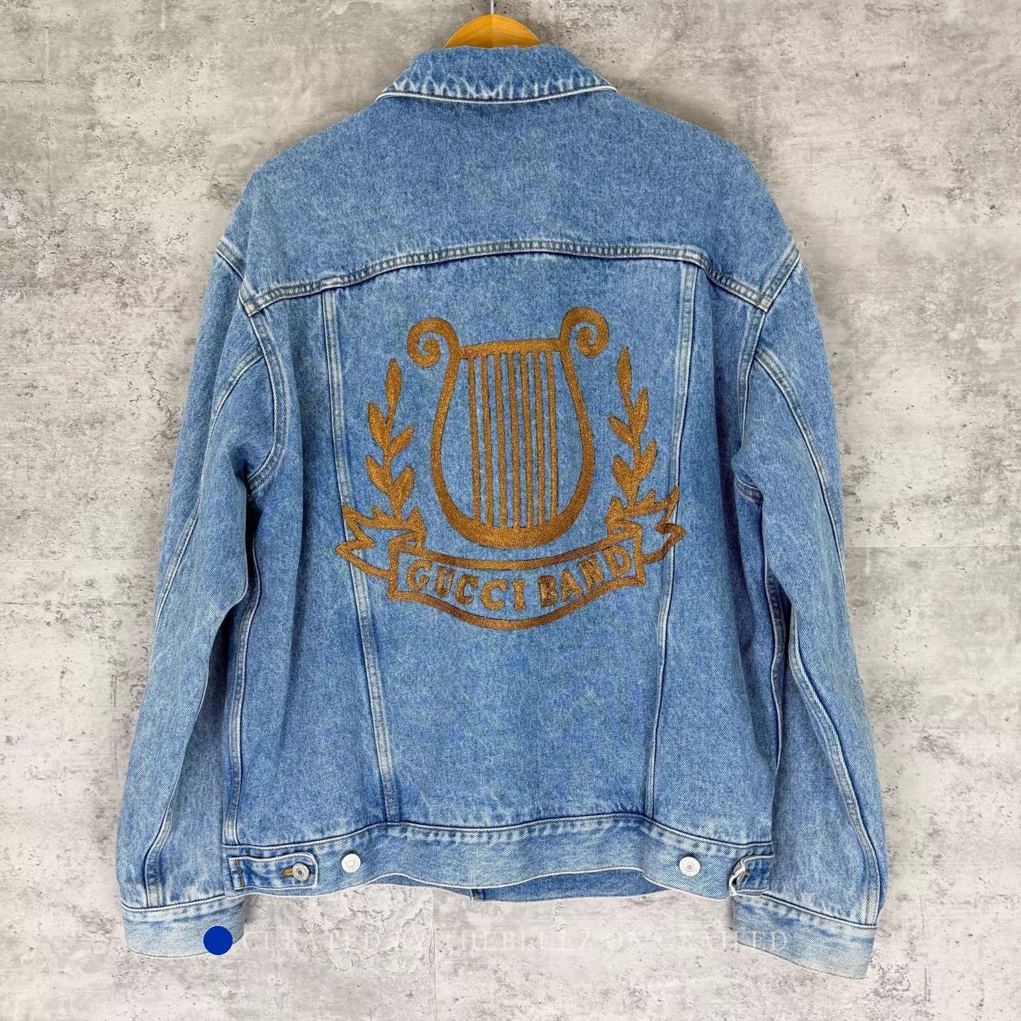 Gucci Stylish Blue Denim Jacket with Logo Embroidery Size US M / EU 48-50 / 2 - 2 Thumbnail