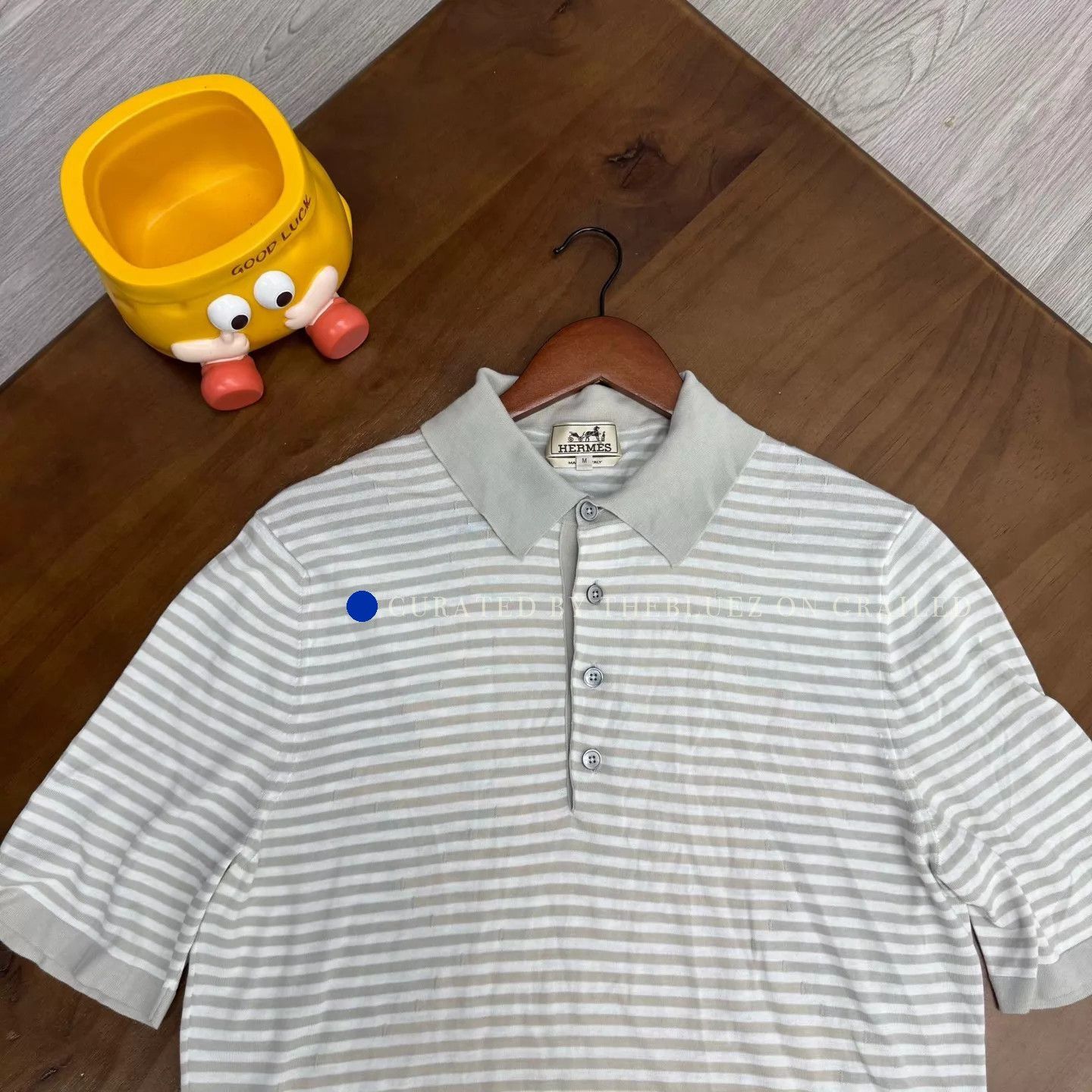 Hermes Striped Gray Polo in Excellent Condition Size US M / EU 48-50 / 2 - 3 Thumbnail