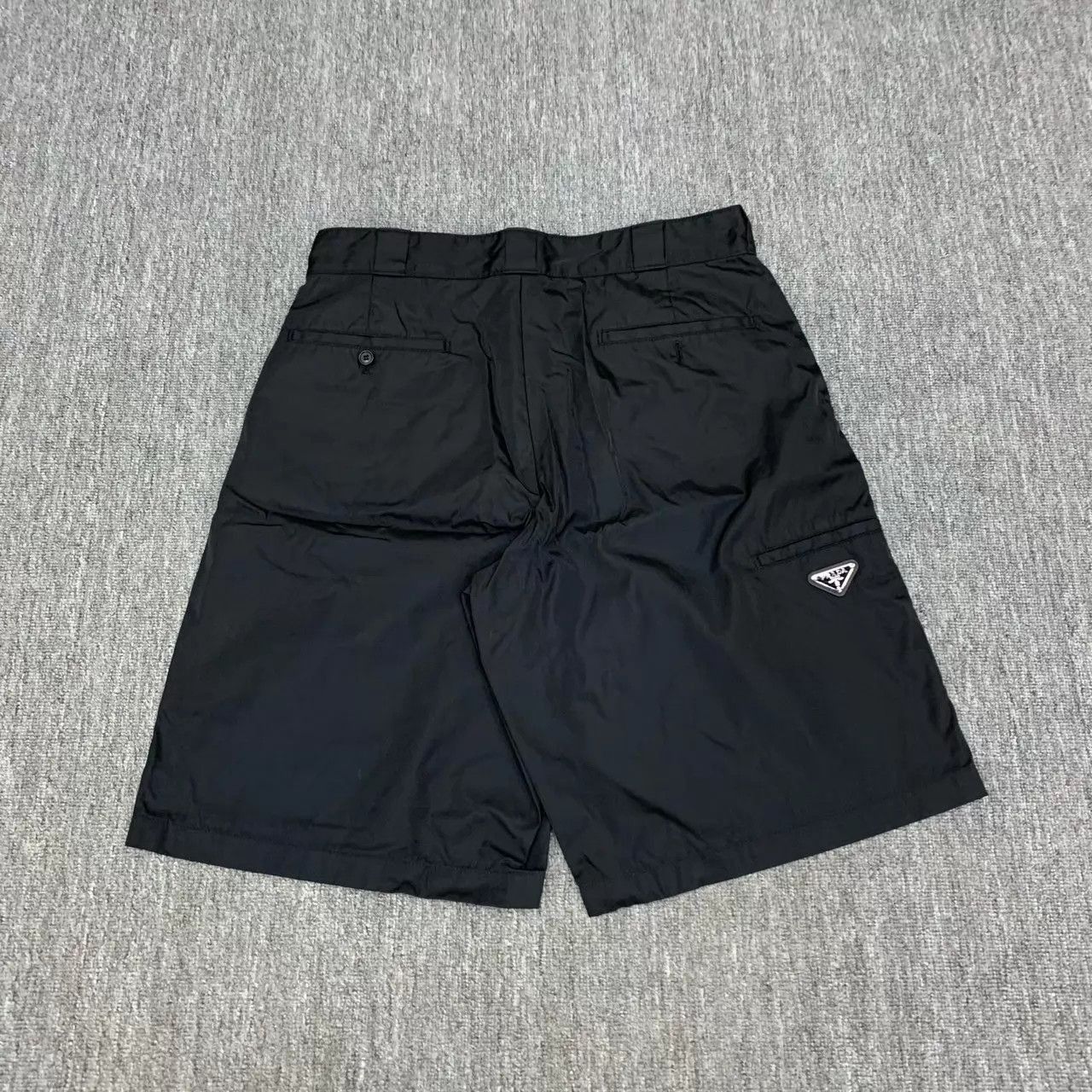 Prada Sleek Black Nylon Shorts with Triangle Logo Size US 32 / EU 48 - 2 Thumbnail