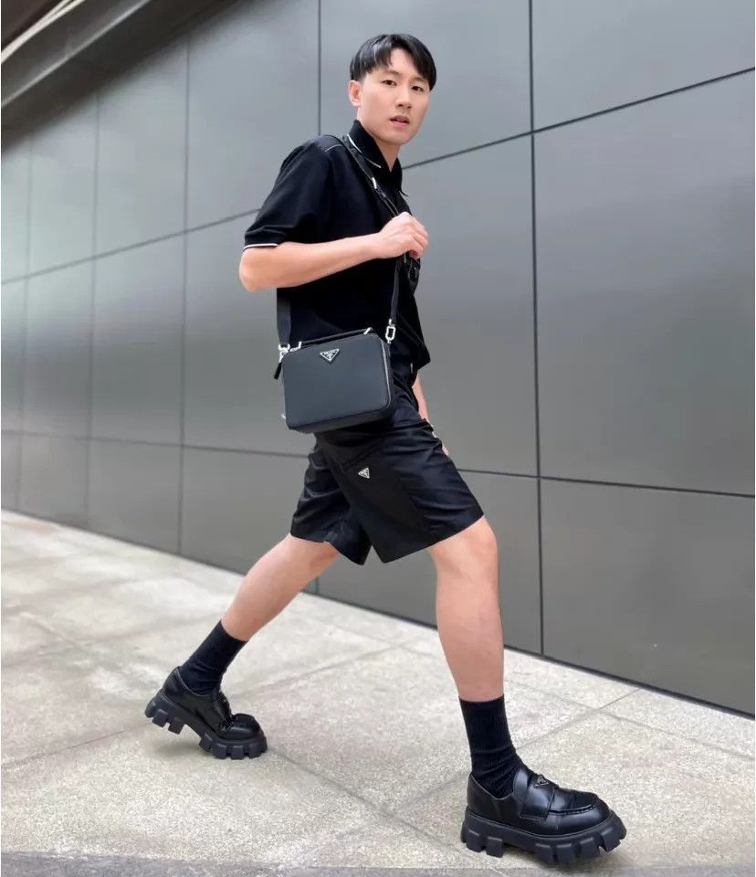 Prada Sleek Black Nylon Shorts with Triangle Logo Size US 32 / EU 48 - 7 Thumbnail