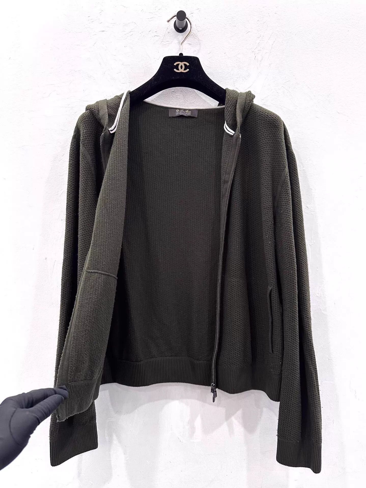 Loro Piana Deep Green Cashmere Mesh Zip Jacket Size US S / EU 44-46 / 1 - 3 Thumbnail
