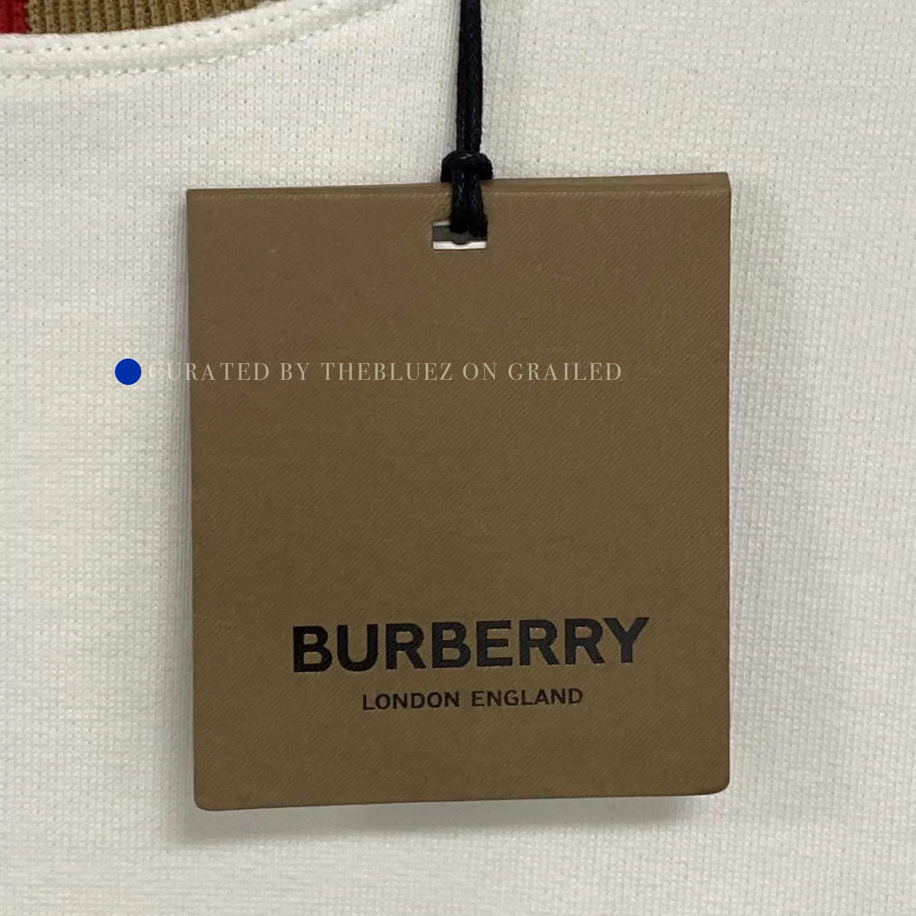 Burberry Check Collar Embroidered Logo Sweatshirt Size US XL / EU 56 / 4 - 5 Thumbnail