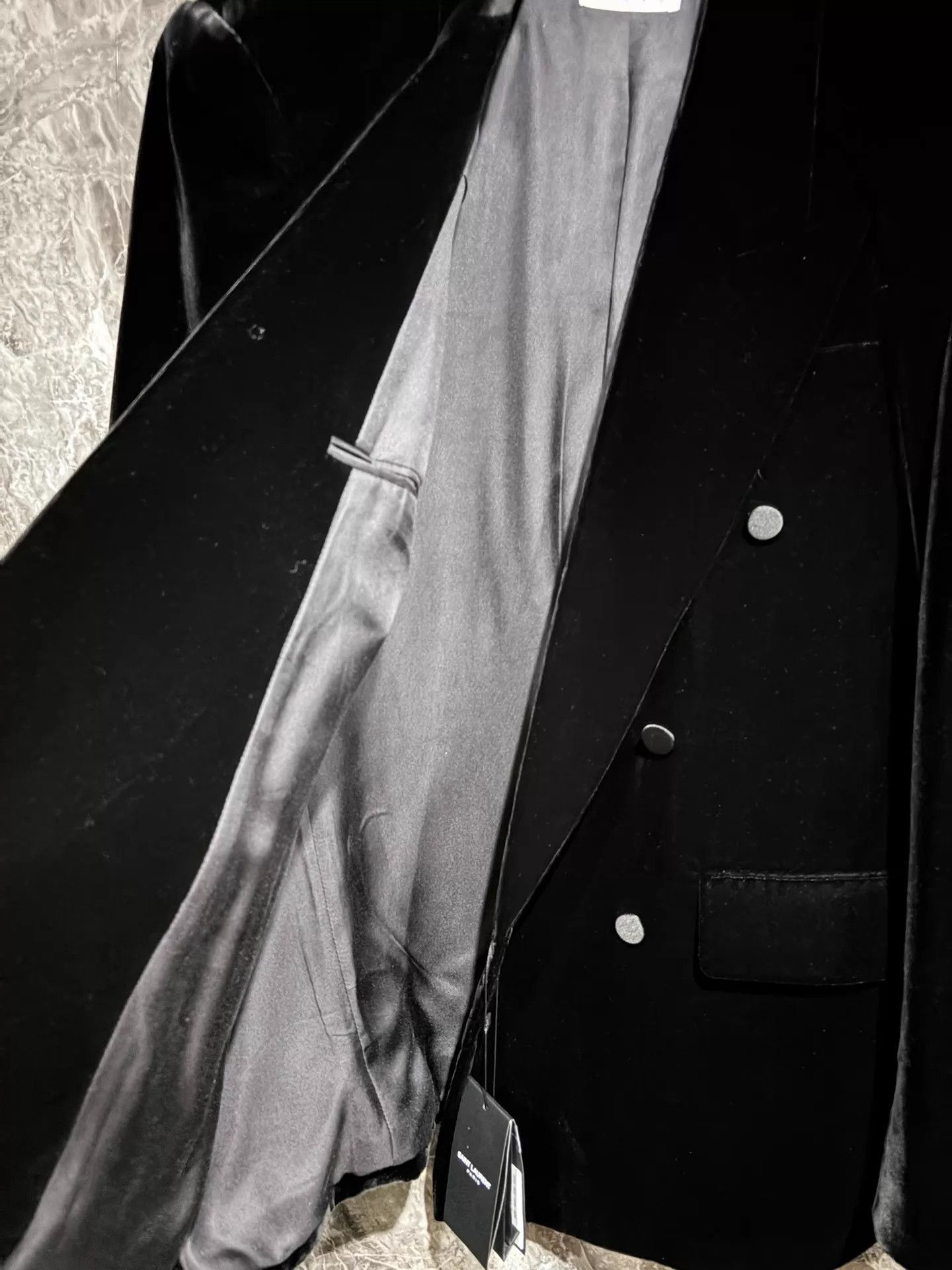 Saint Laurent Paris Velvet Double Breasted Blazer Size US M / EU 48-50 / 2 - 3 Thumbnail