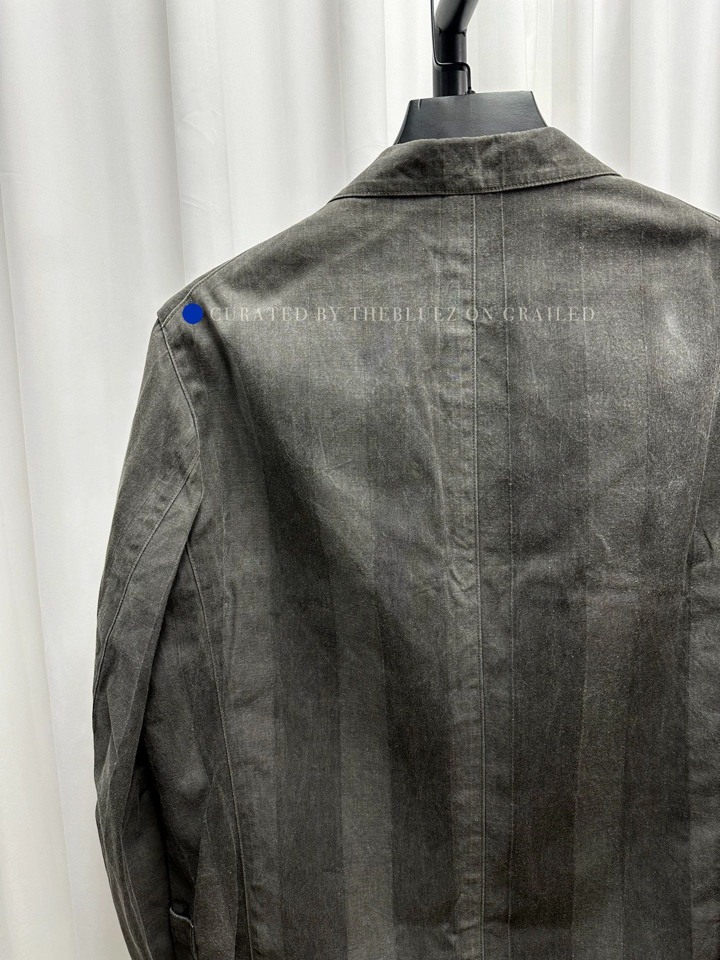 Yohji Yamamoto Washed Gray Striped Suit Jacket Size US M / EU 48-50 / 2 - 5 Thumbnail