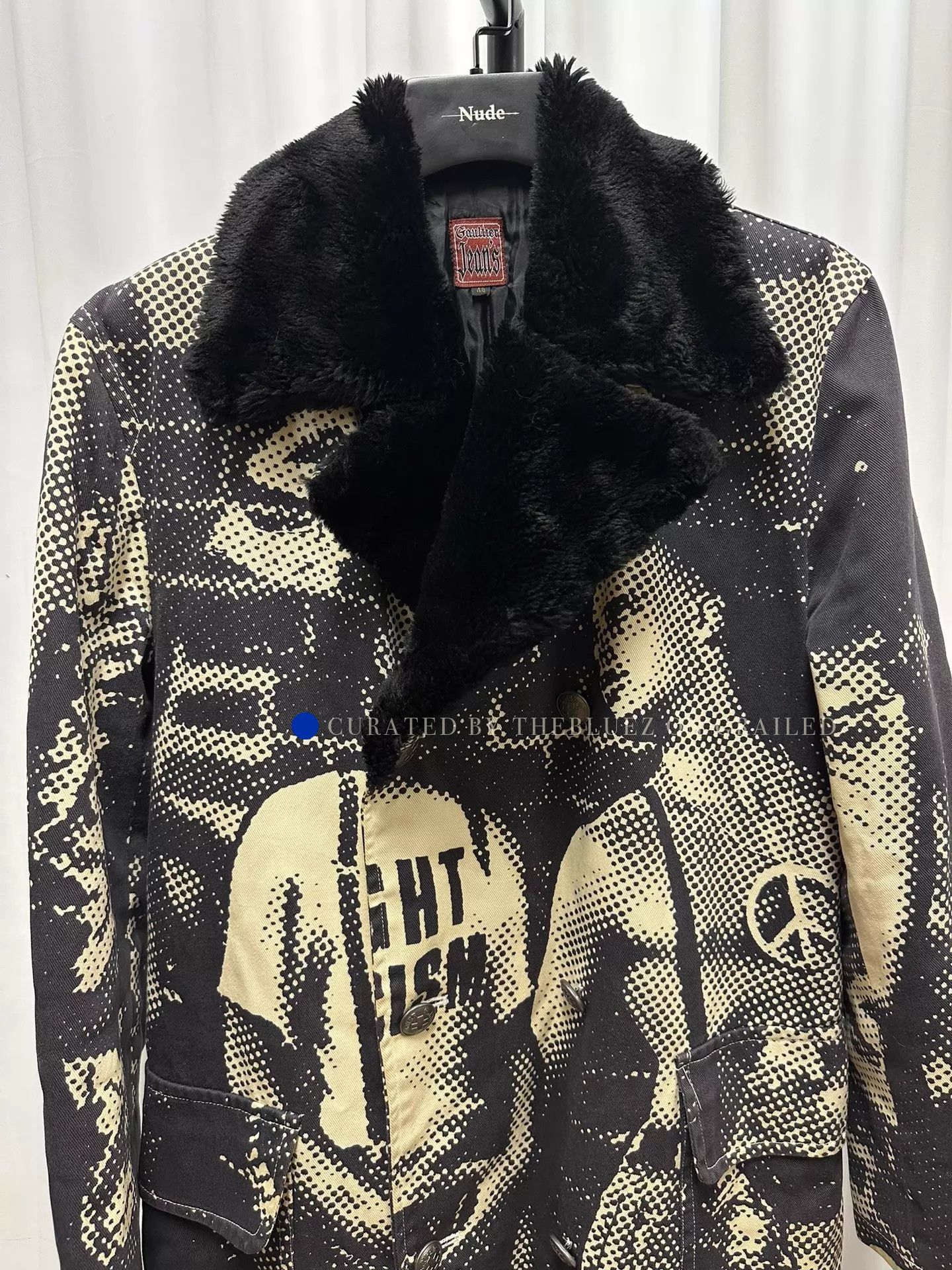 Jean Paul Gaultier Unique Multi-Colored Coat with Powerful Message Size US M / EU 48-50 / 2 - 2 Thumbnail