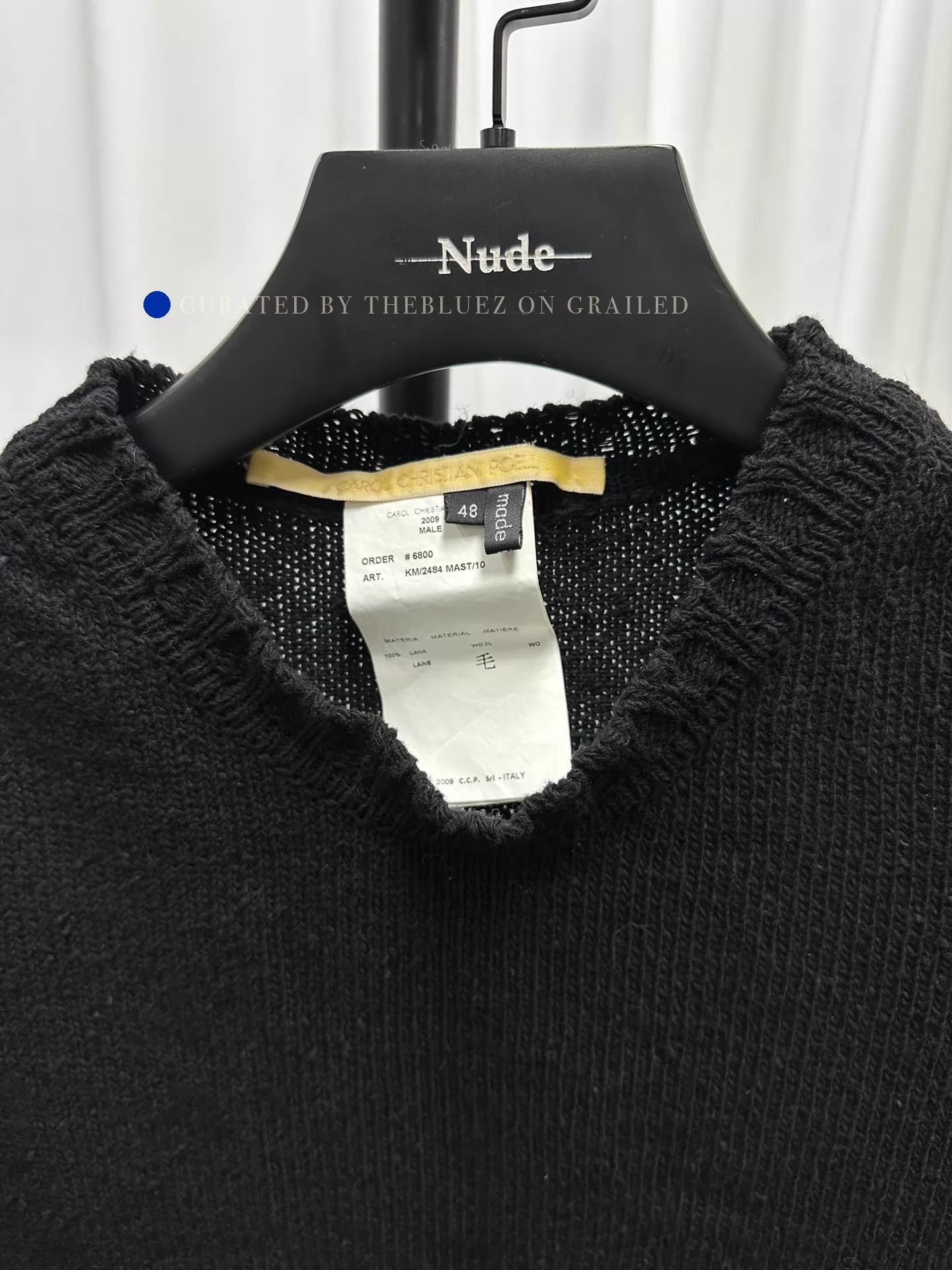 Carol Christian Poell Black Wool Knit Sweater Size US M / EU 48-50 / 2 - 4 Thumbnail
