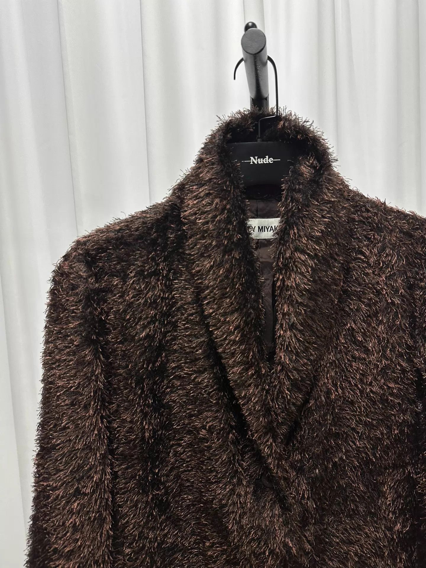 Issey Miyake Wool Blend Shawl Collar Coat in Brown Size US L / EU 52-54 / 3 - 3 Thumbnail