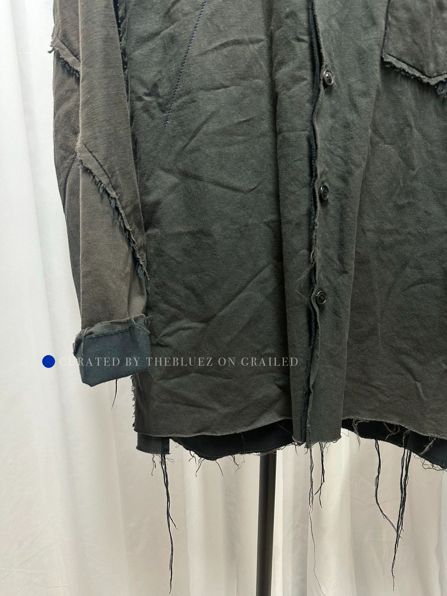 Yohji Yamamoto Yohji Yamamoto 2-Sided Destroyed Black Shirt Size US M / EU 48-50 / 2 - 3 Thumbnail