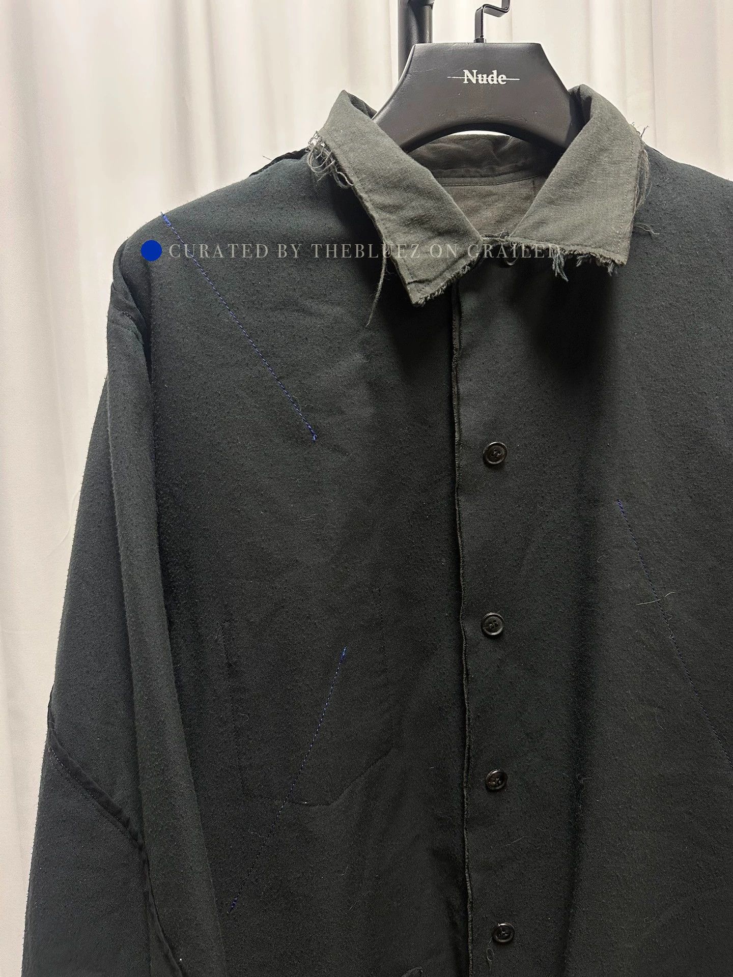 Yohji Yamamoto Yohji Yamamoto 2-Sided Destroyed Black Shirt Size US M / EU 48-50 / 2 - 6 Thumbnail