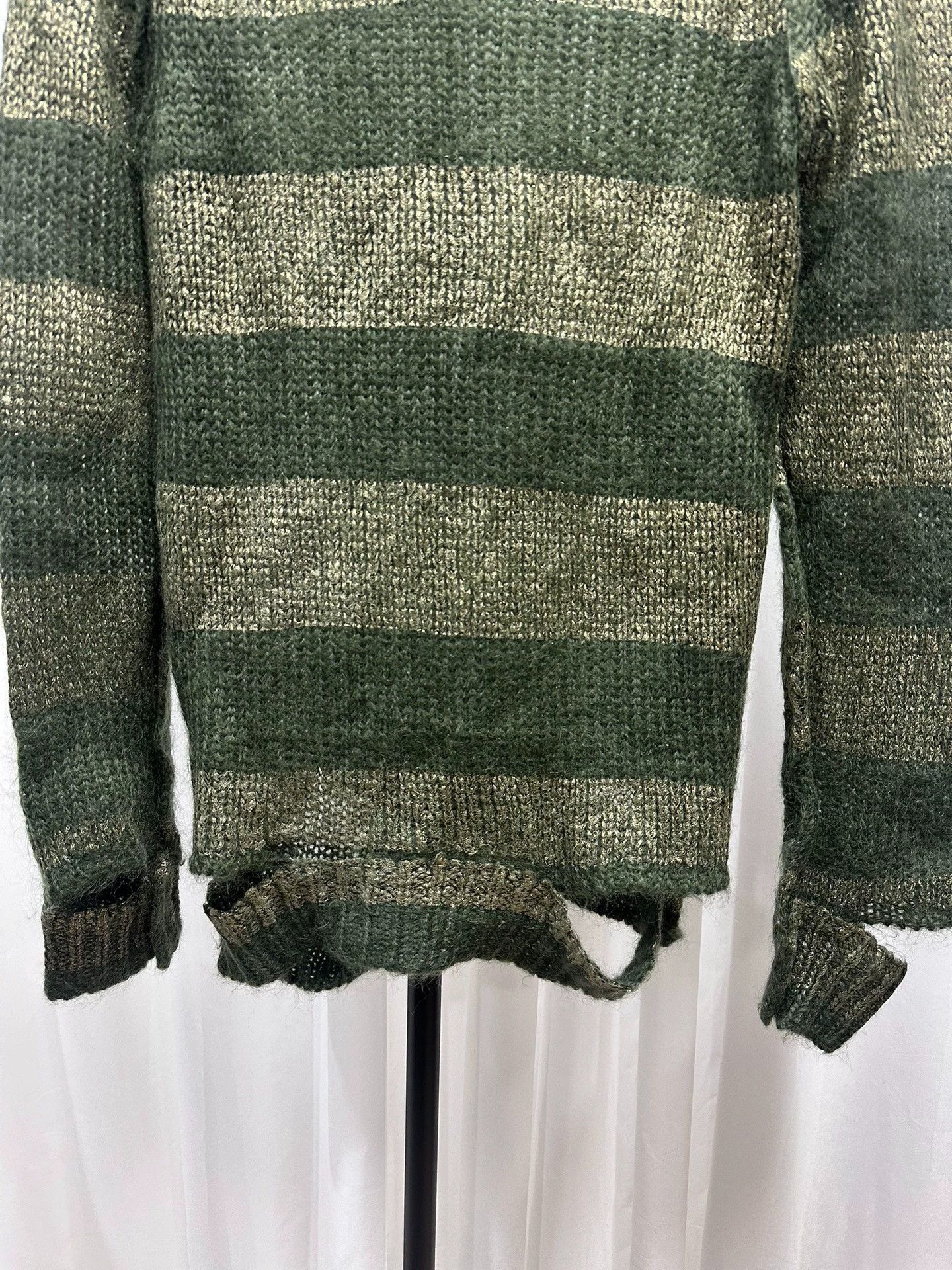Junya Watanabe Distressed Green Knit Sweater Size US M / EU 48-50 / 2 - 6 Thumbnail