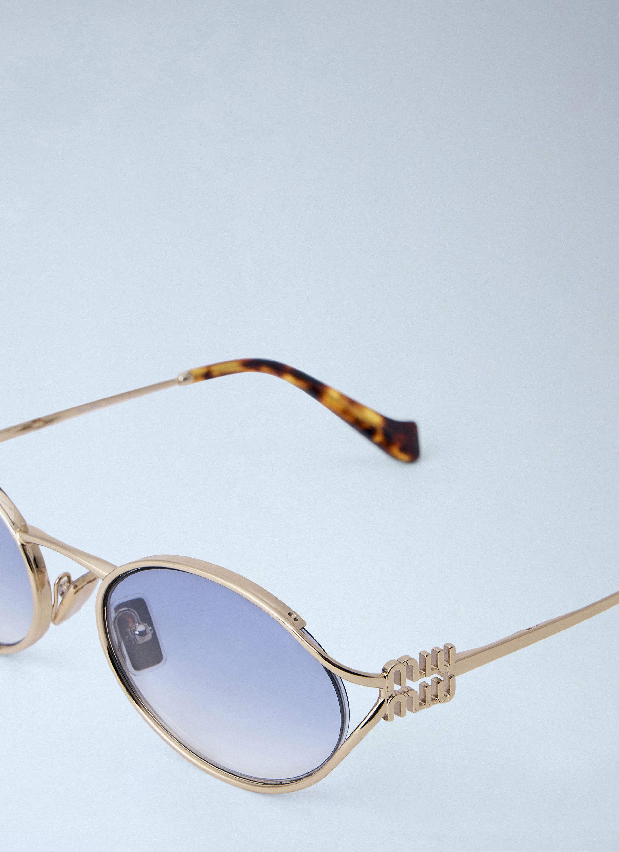 Miu Miu MU 52YS Oval Sunglasses Size ONE SIZE - 4 Thumbnail