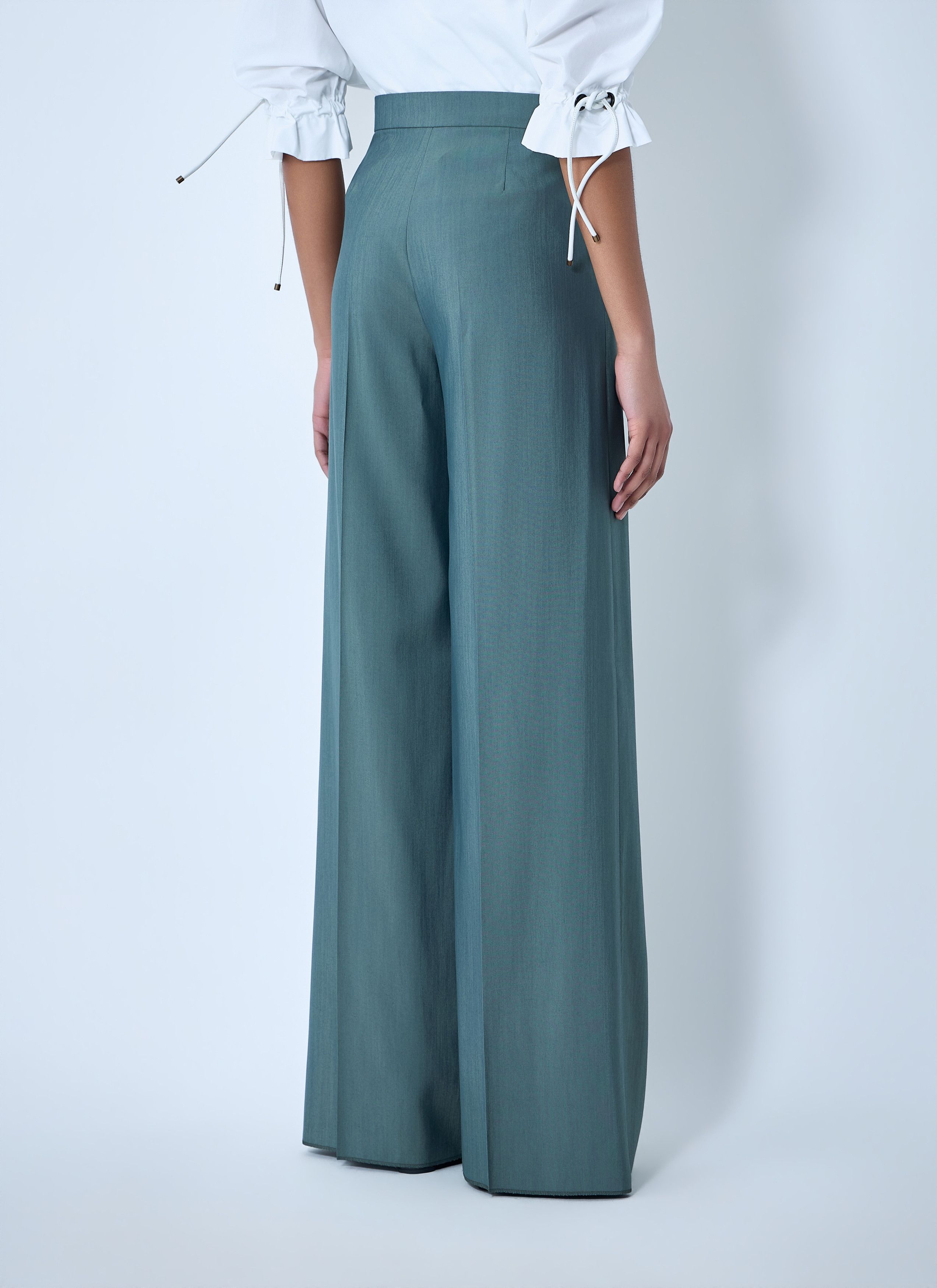 Max Mara High-Waisted Wide-Leg Trousers Size 28" / US 6 / IT 42 - 4 Thumbnail
