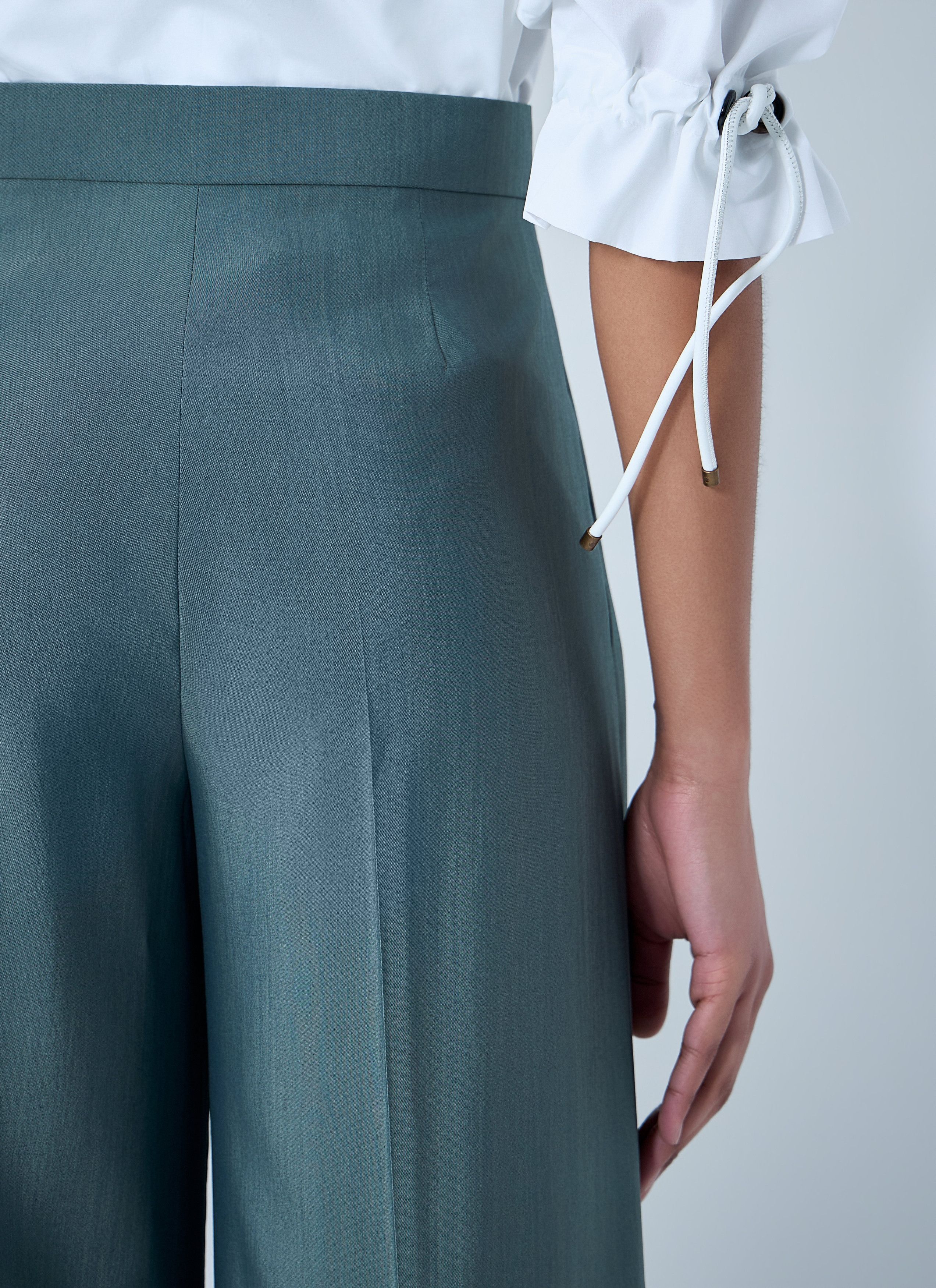 Max Mara High-Waisted Wide-Leg Trousers Size 28" / US 6 / IT 42 - 6 Thumbnail