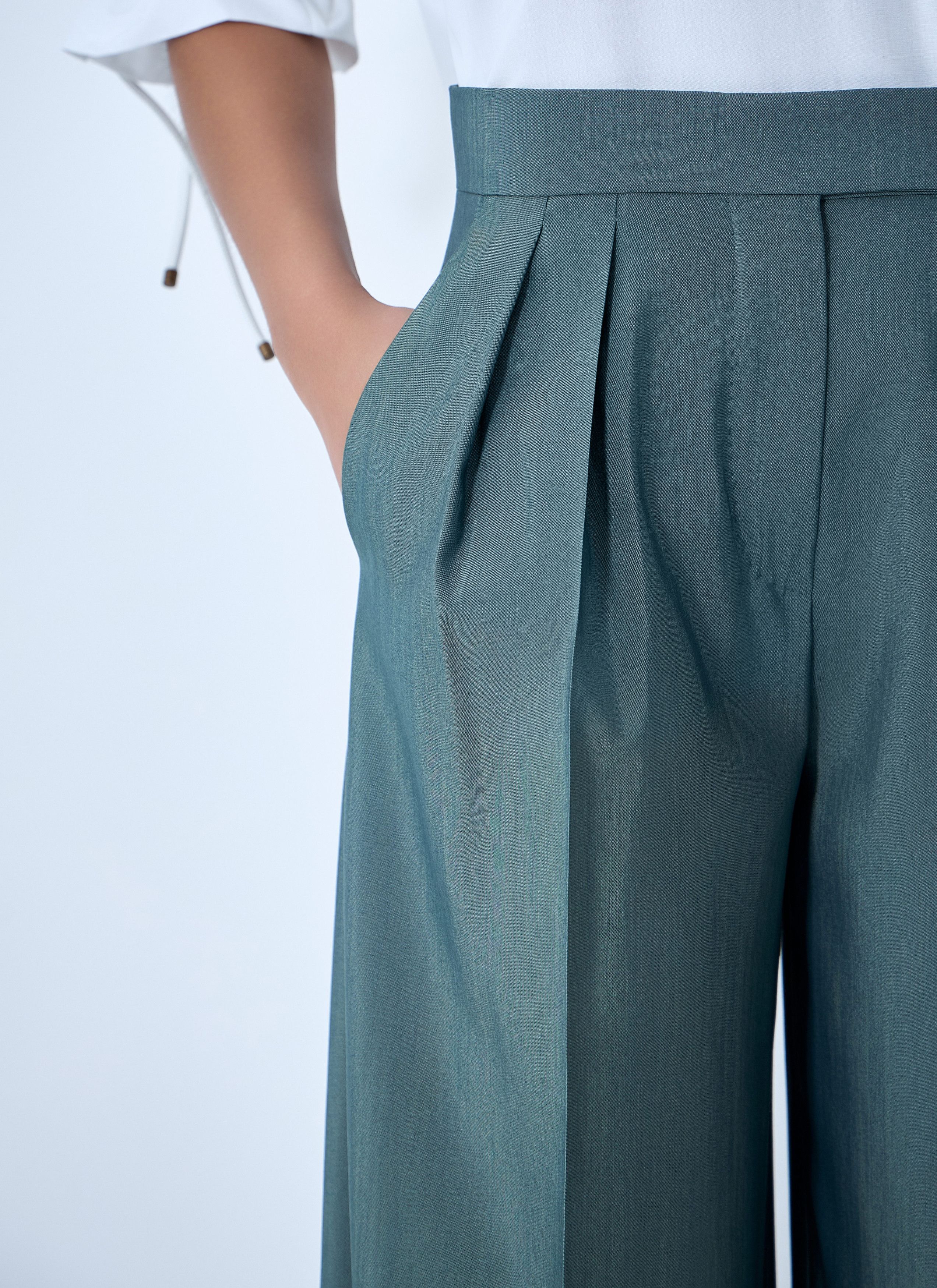 Max Mara High-Waisted Wide-Leg Trousers Size 30" / US 8 / IT 44 - 5 Thumbnail